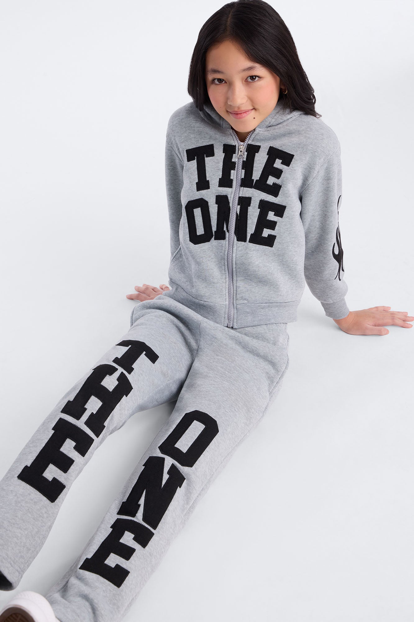 Mini The One Wide Leg Pant Set - Heather Grey