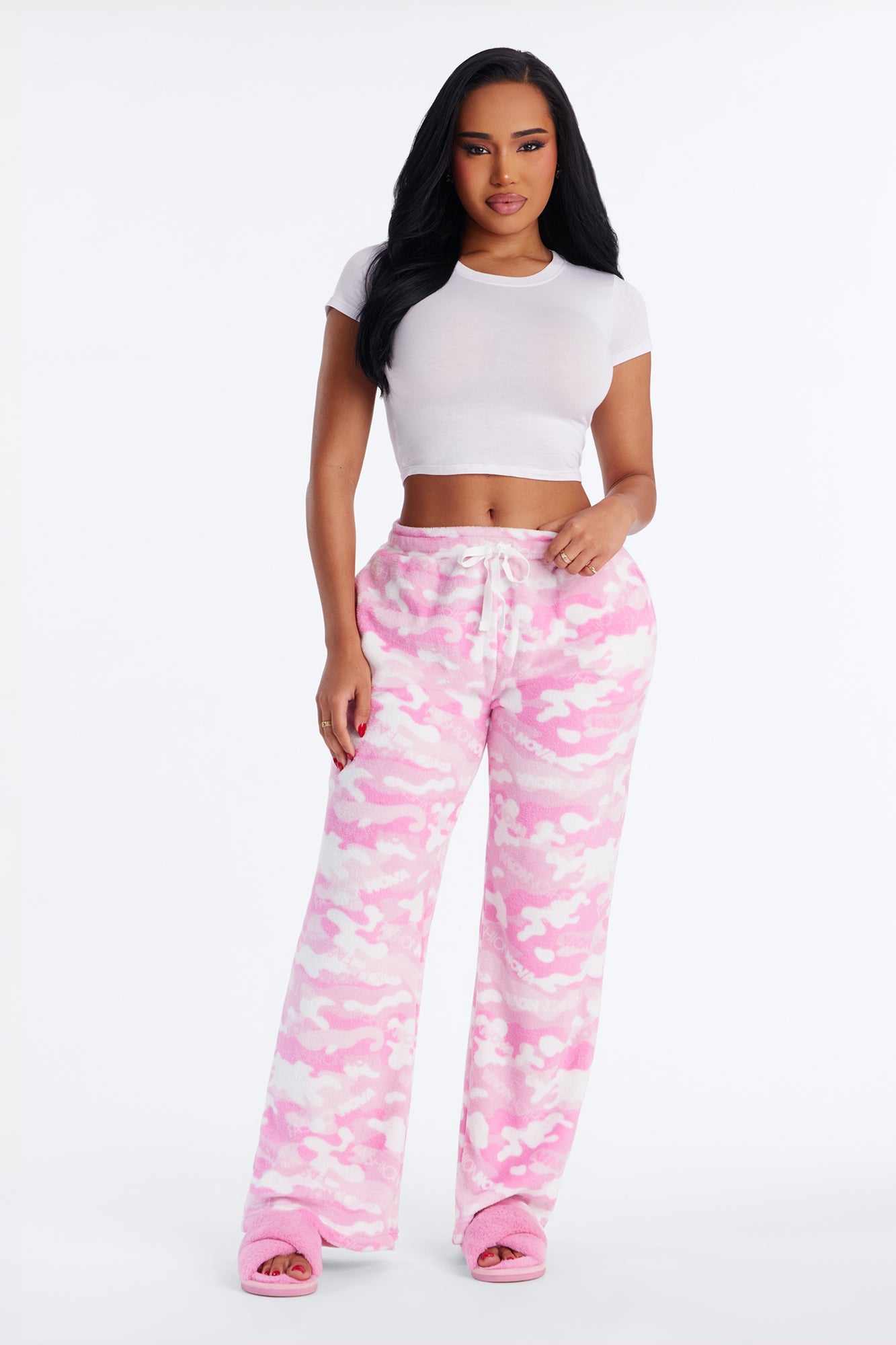 Nova Camo Plush PJ Pants - Pink