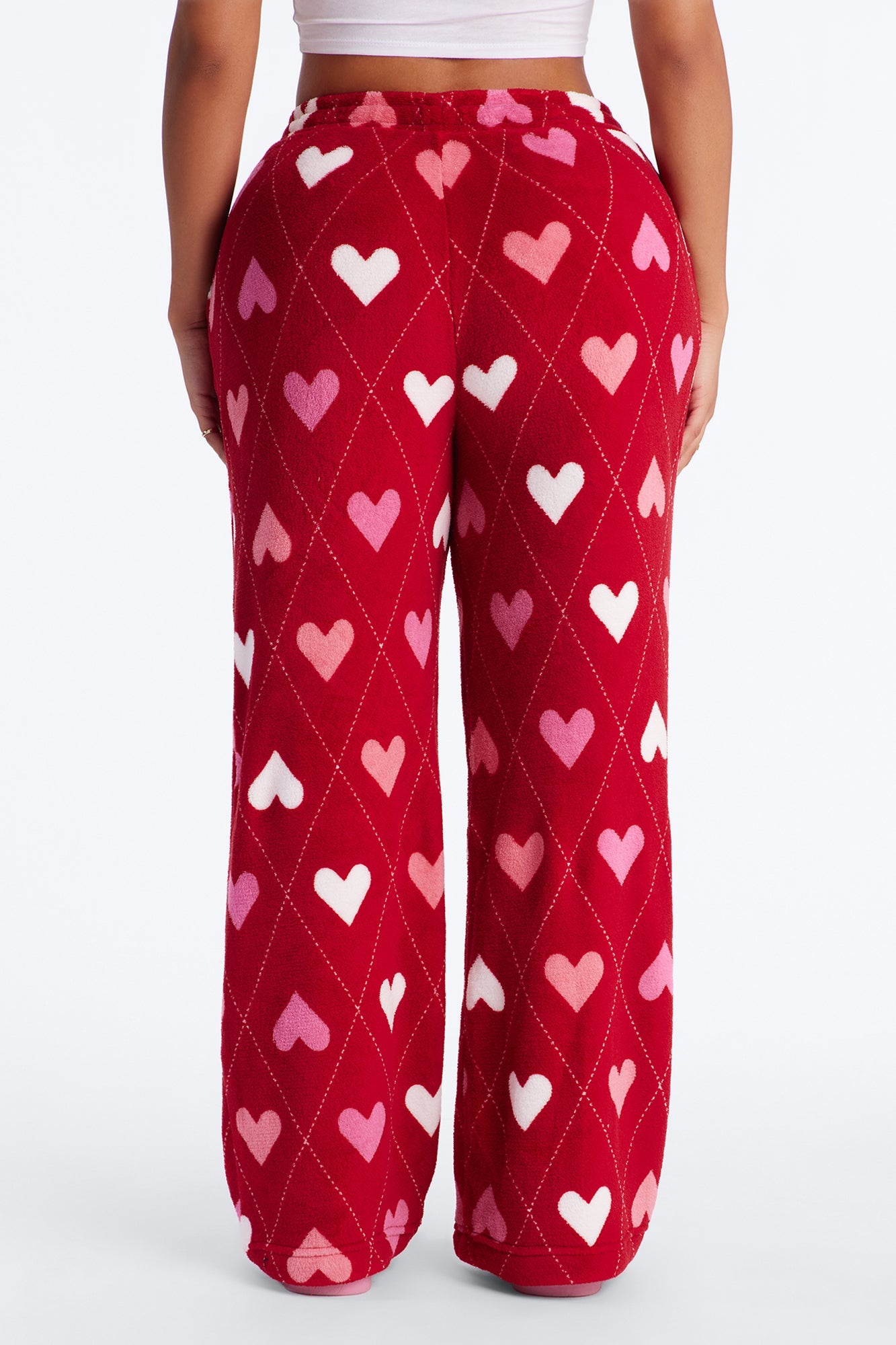 Love To Nap Plush PJ Pants - Red/combo