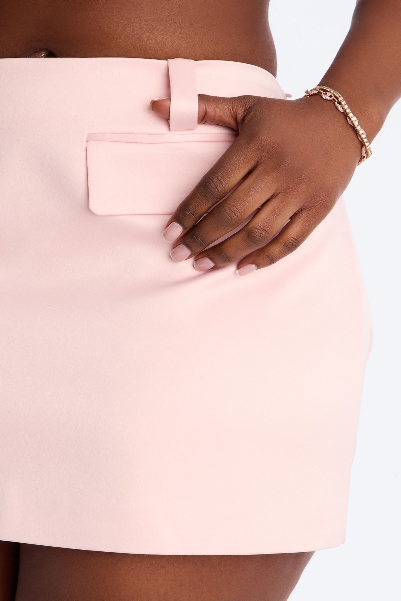Satin Desire Mini Skirt - Light Pink