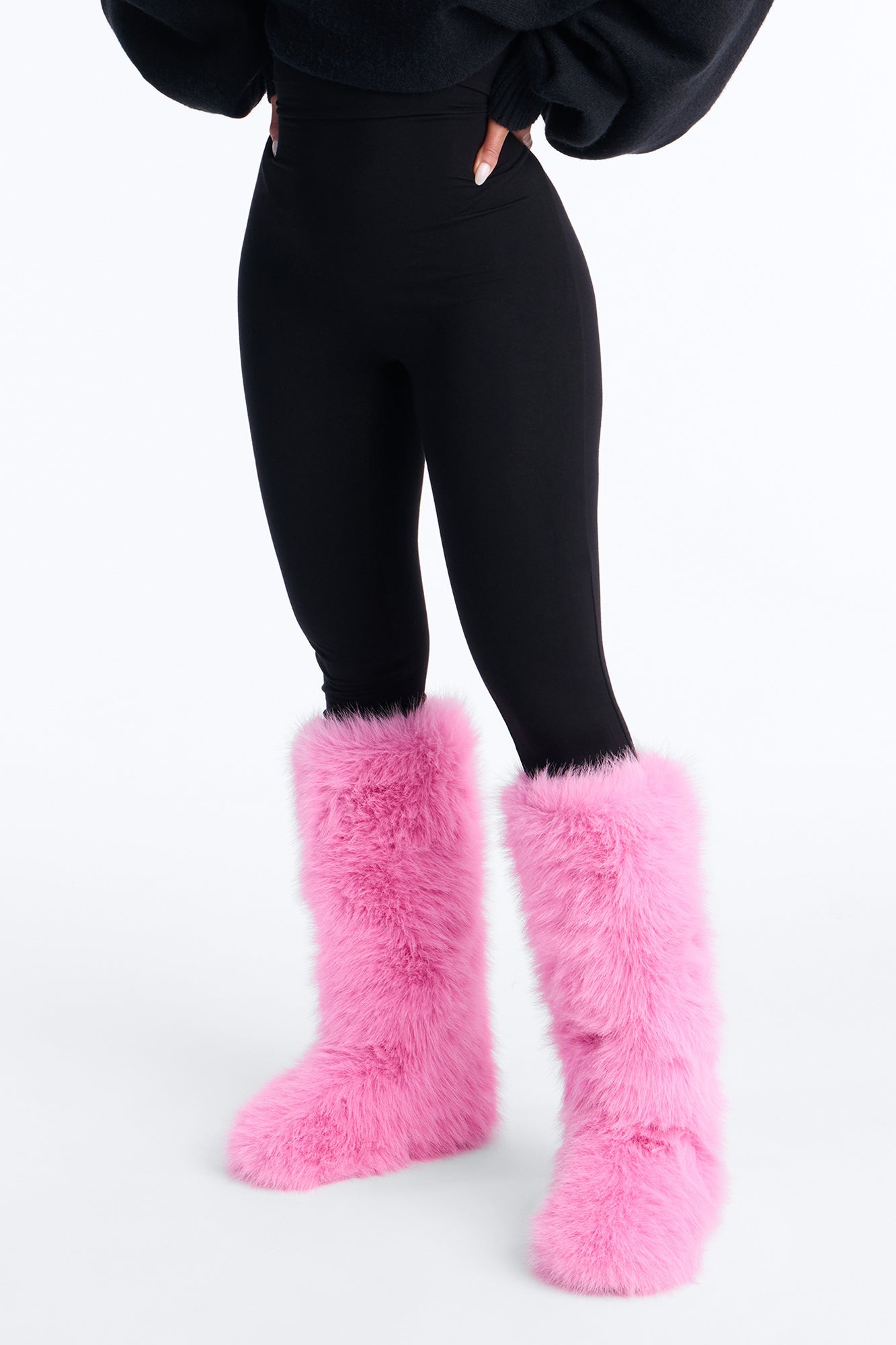 Fireside Faux Fur Boots - Pink