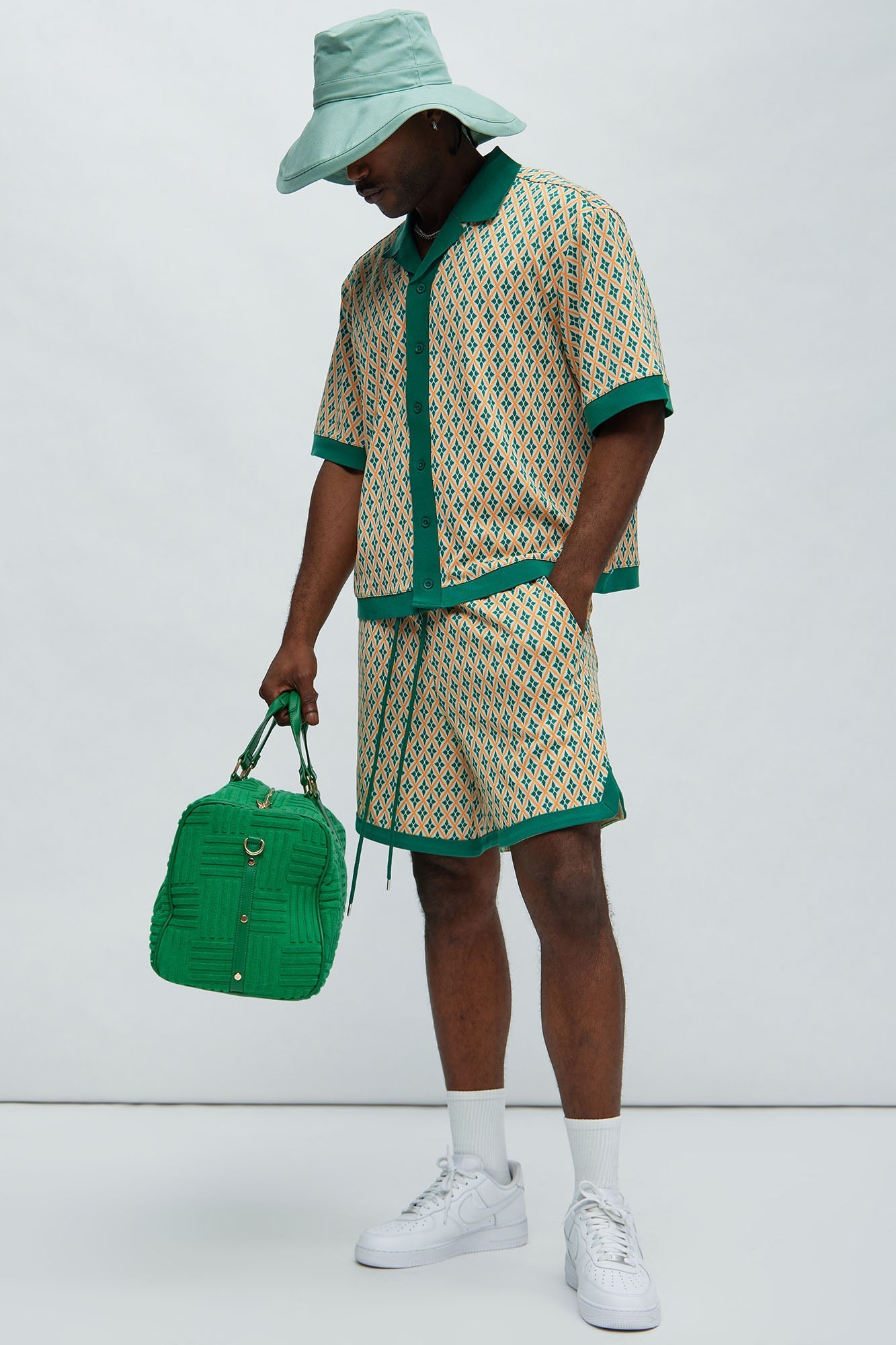 Rushmore Knit Warmup Shorts - Green/combo