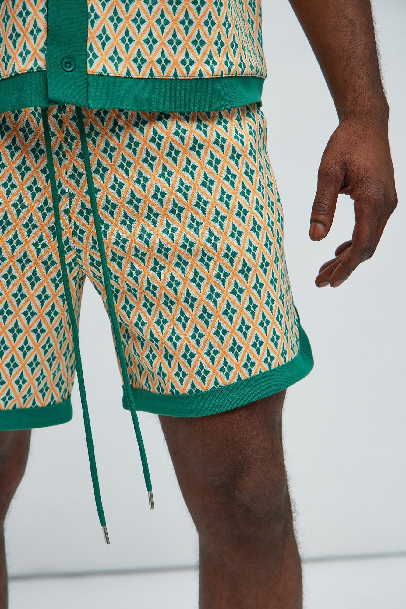 Rushmore Knit Warmup Shorts - Green/combo