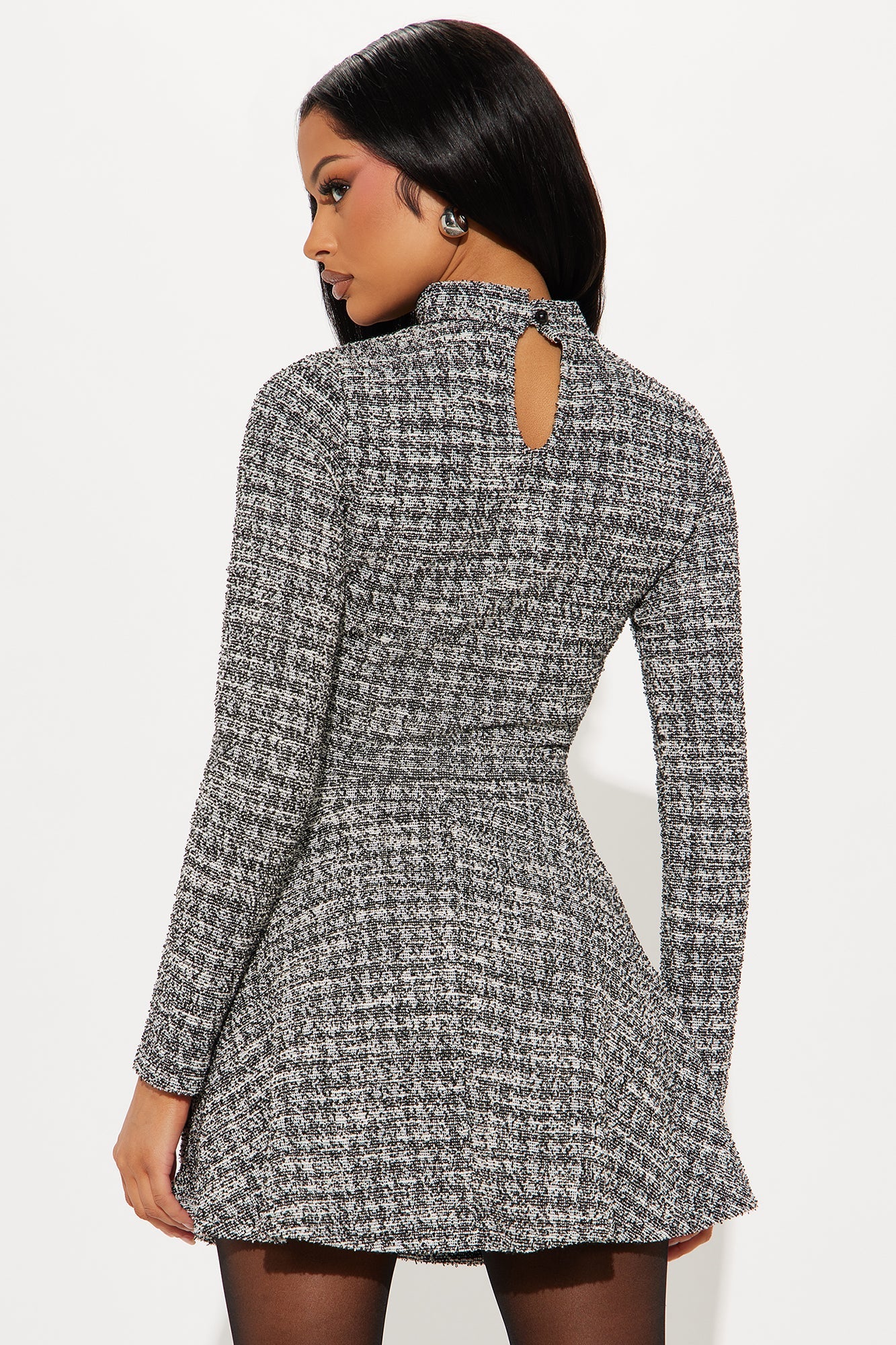 Carolina Tweed Skirt Set - Black/White