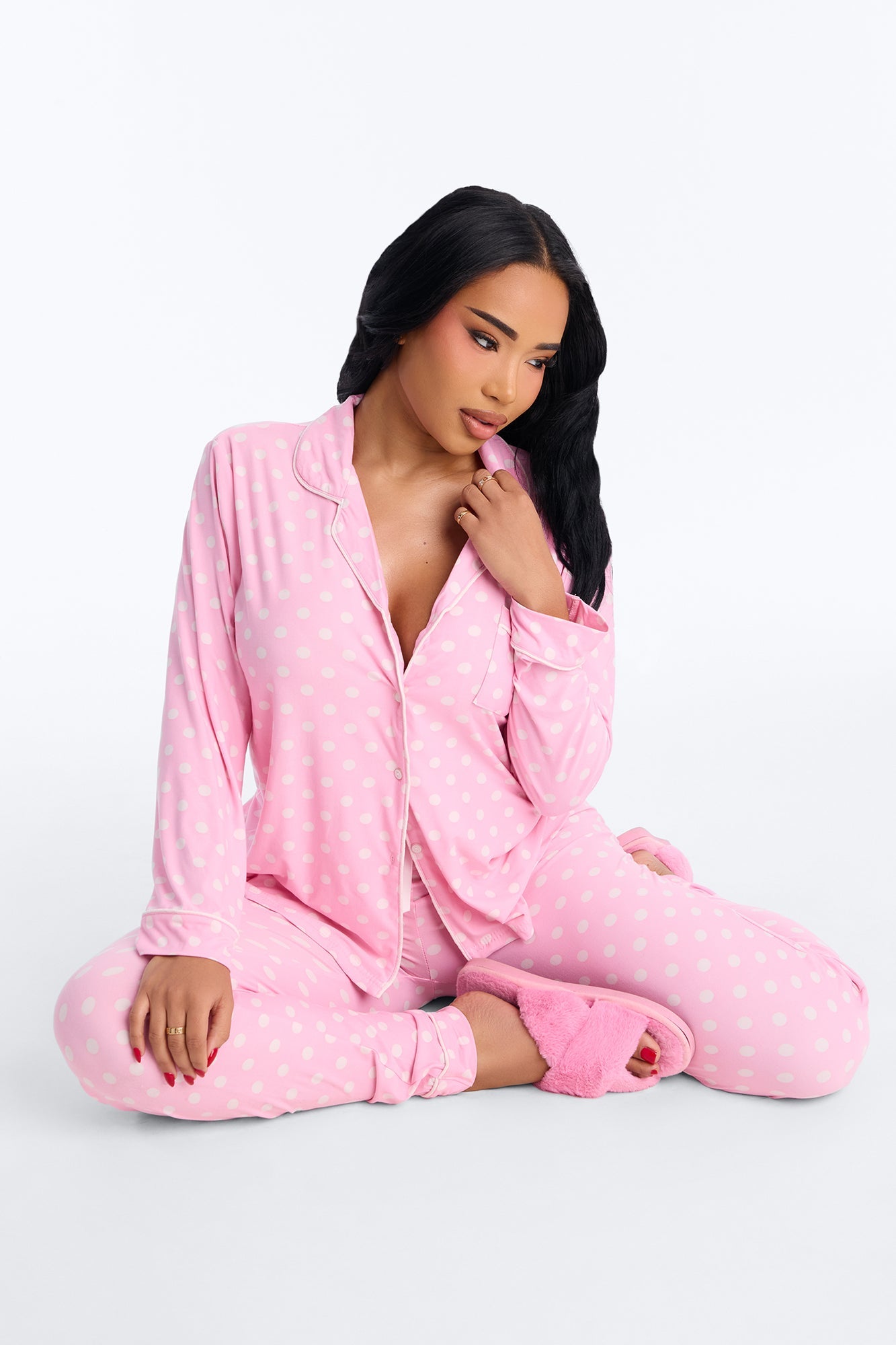 Ready For Bedtime Long Sleeve PJ Pant Set - Pink