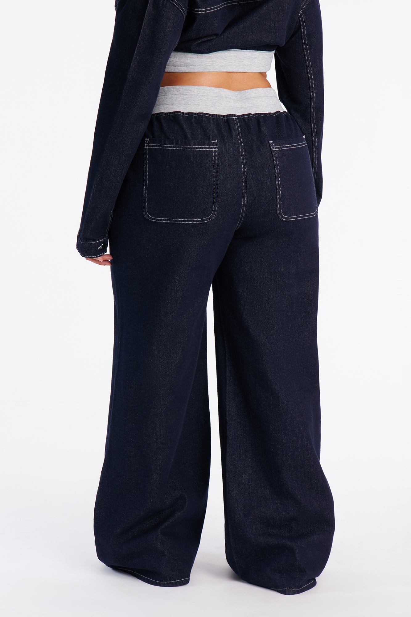 Sheffield Drawstring Baggy Jeans - Dark Denim