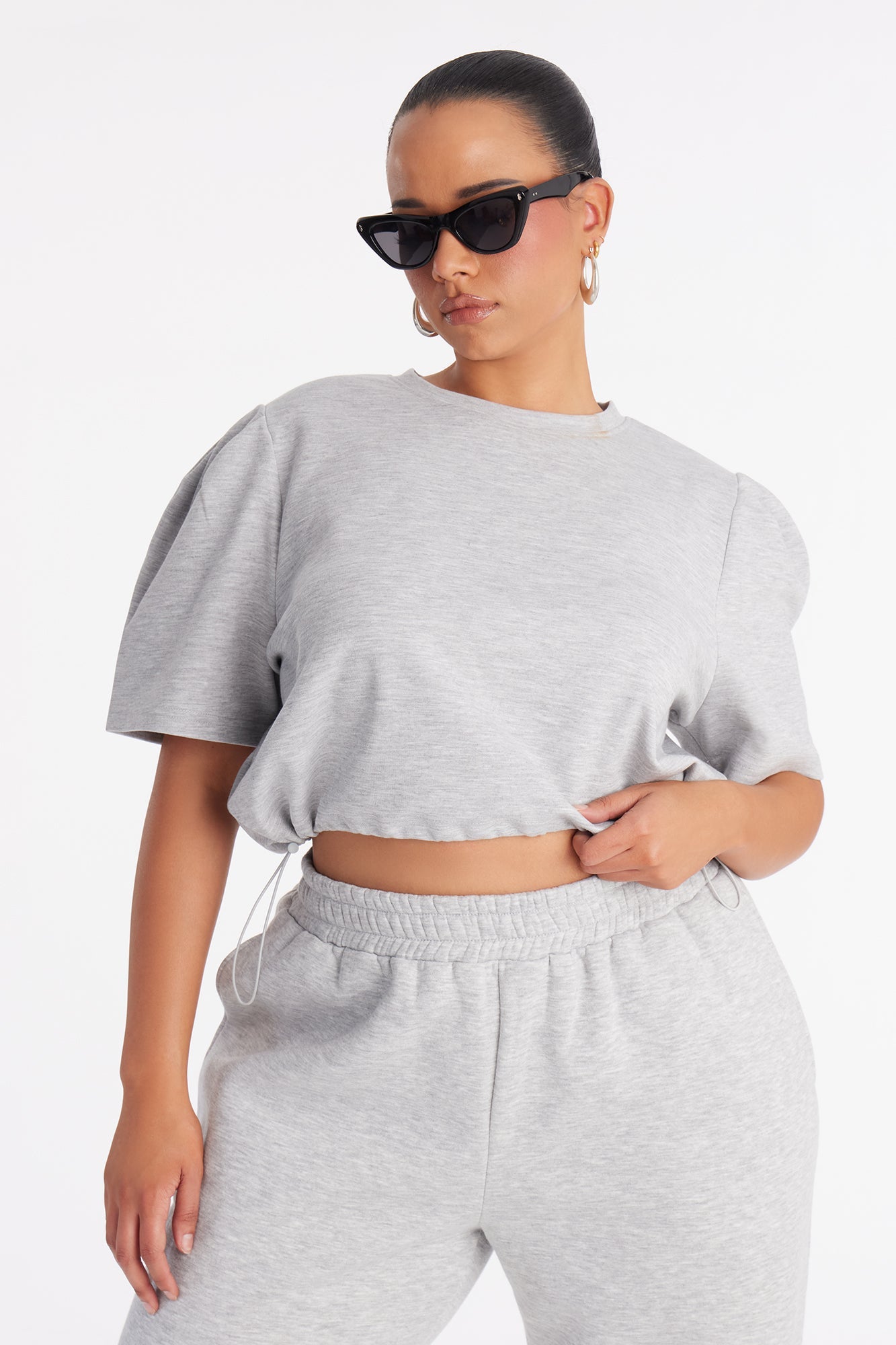 Audrey Adjustable Lounge Top - Heather Grey