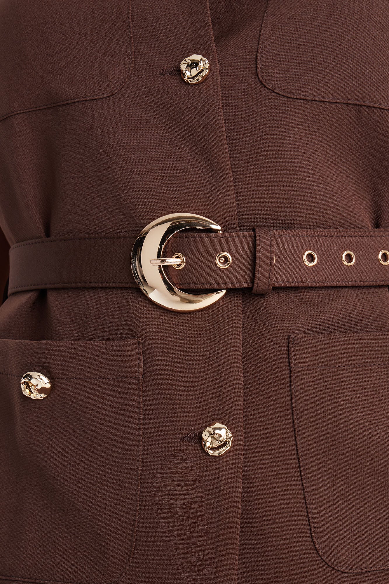 Grace Belted Vest Pant Set - Chocolate