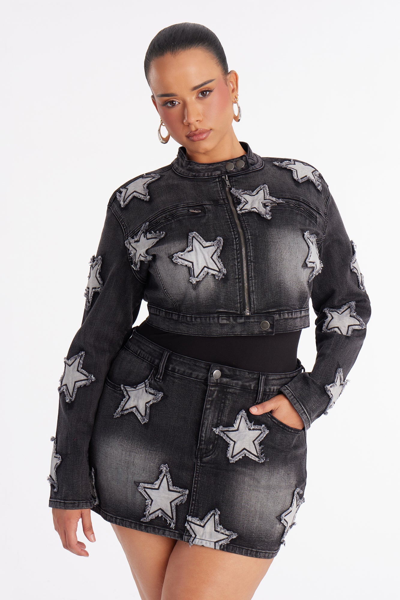 Starstruck Denim Jacket - Black Wash