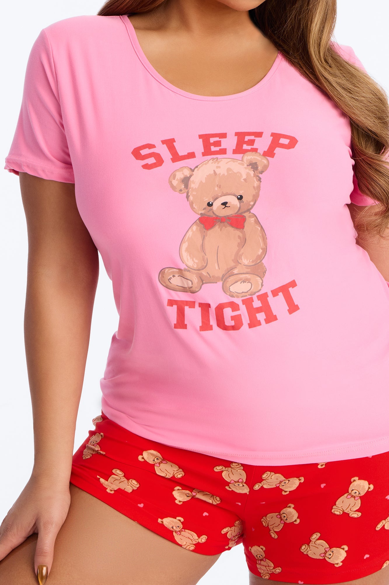 Sleep Tight Short Sleeve PJ Short Set - Pink/combo