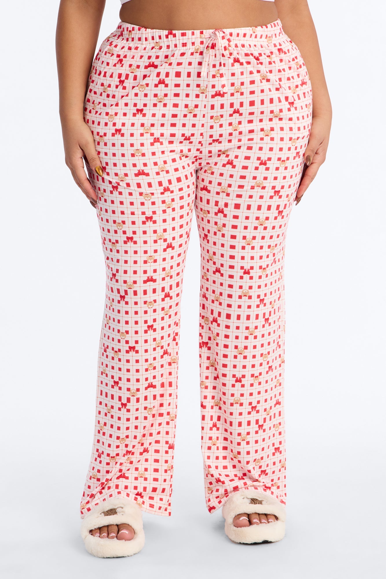 Sweetest Bear PJ Pants - Red/White
