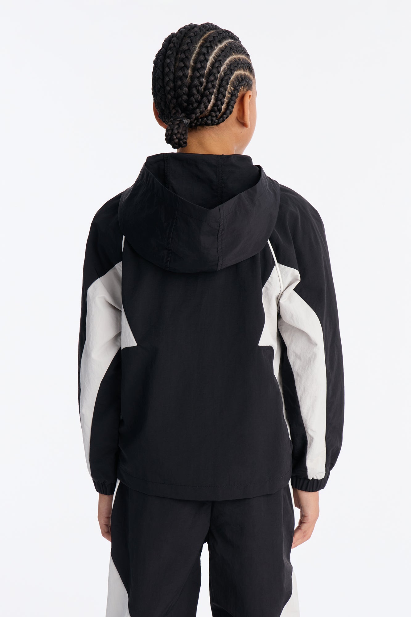 Mini Relaxed Aura Coded Hooded Track Jacket - Black