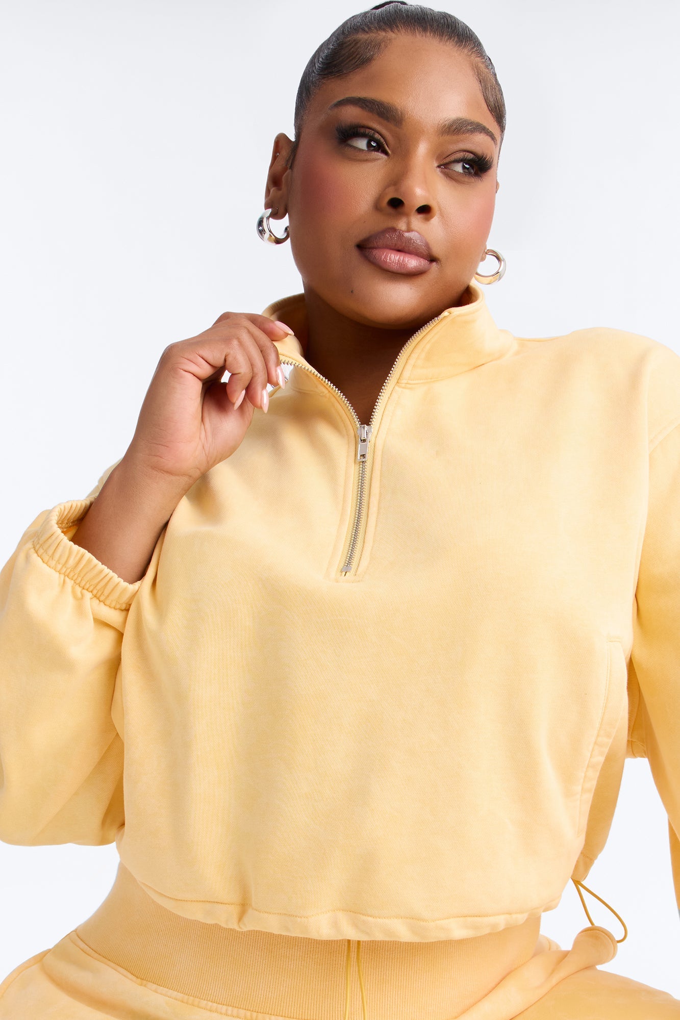 Lizel Washed Wide Leg Pant Set - Yellow