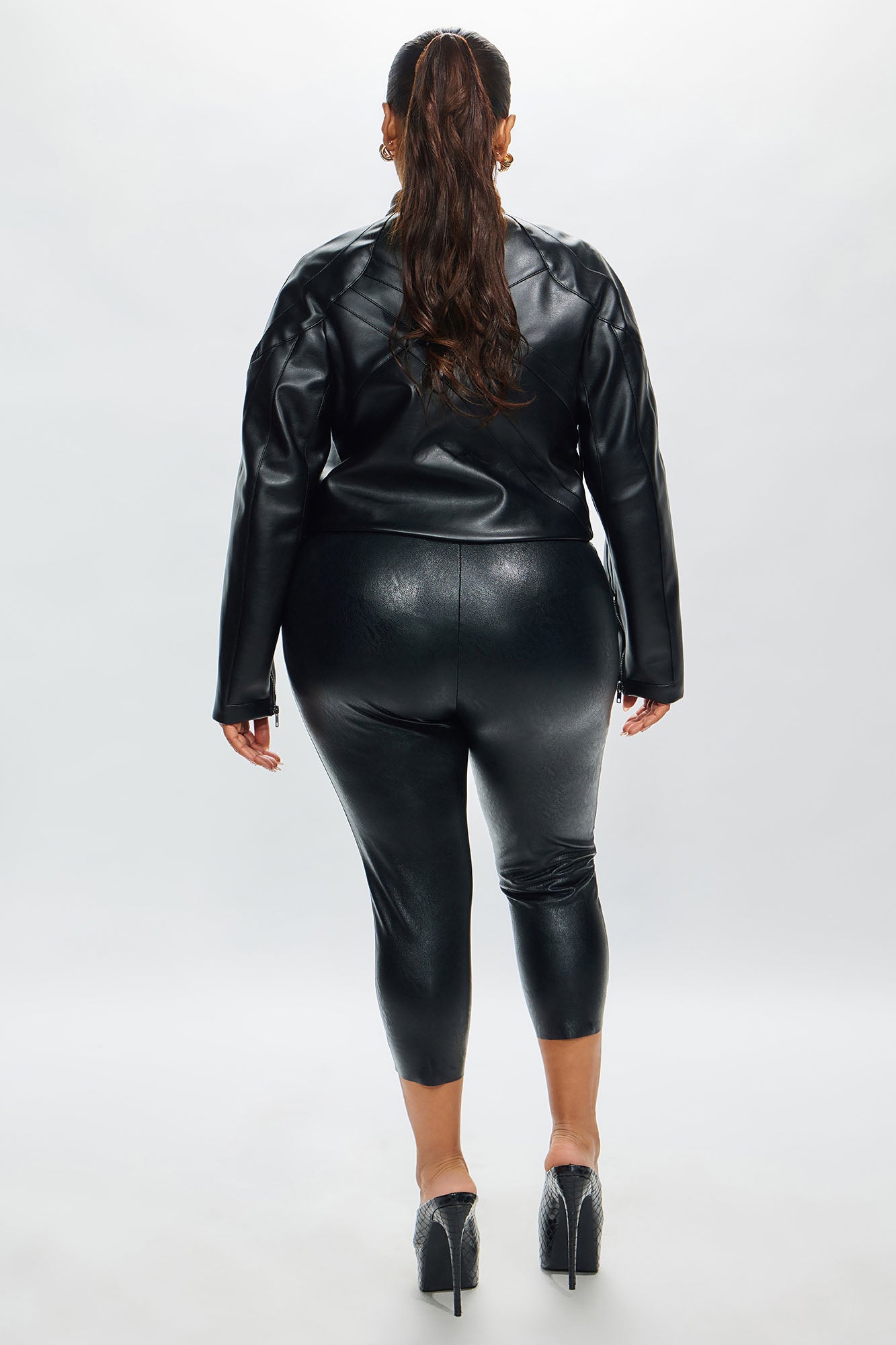 Giselle Faux Leather Jacket - Black