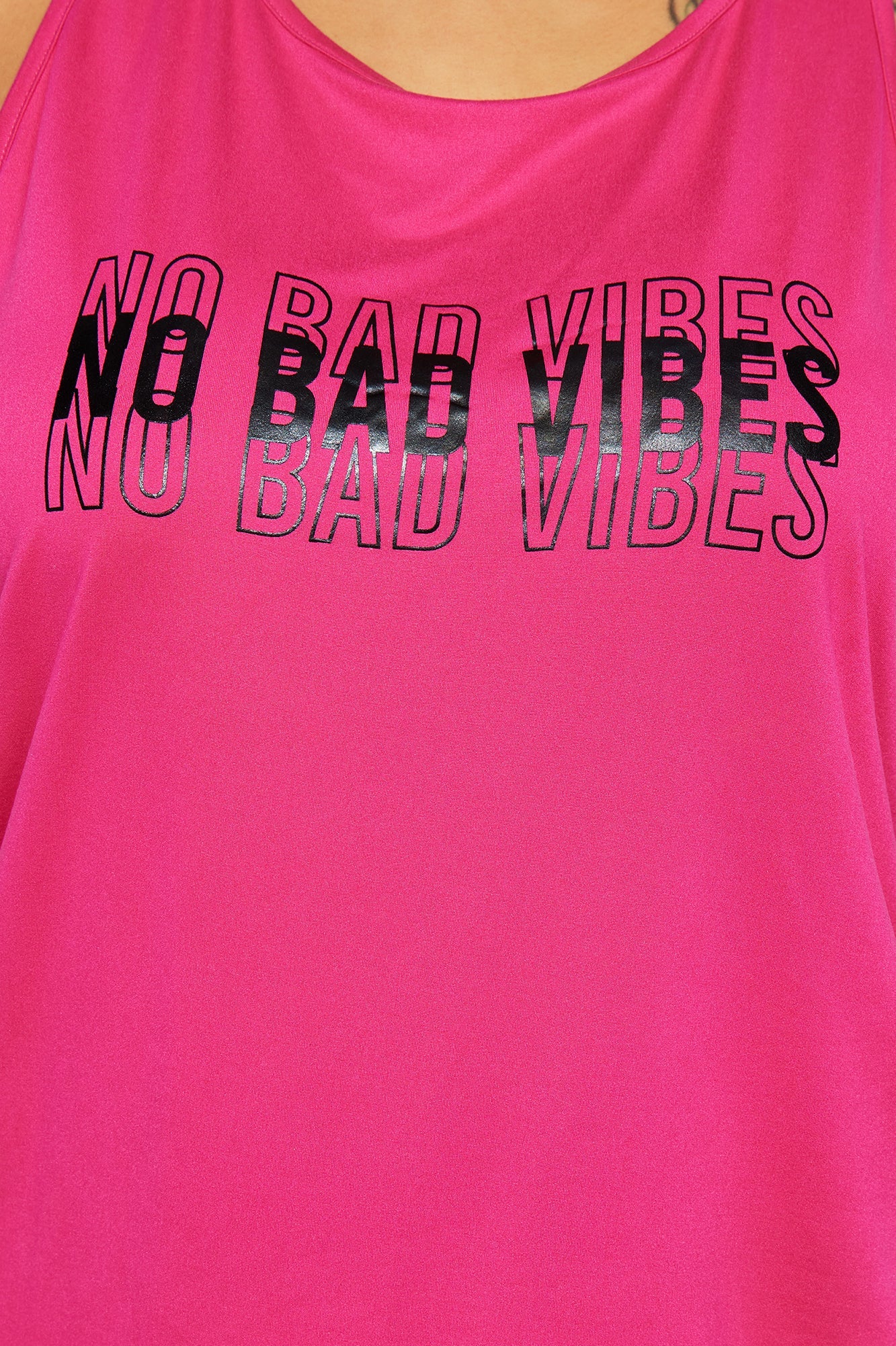 No Bad Vibes PJ Jogger Set - Hot Pink/combo