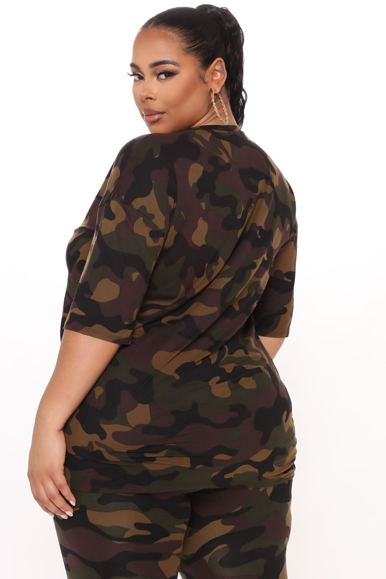 Weekend Vibes Camo Legging Set - Brown/combo