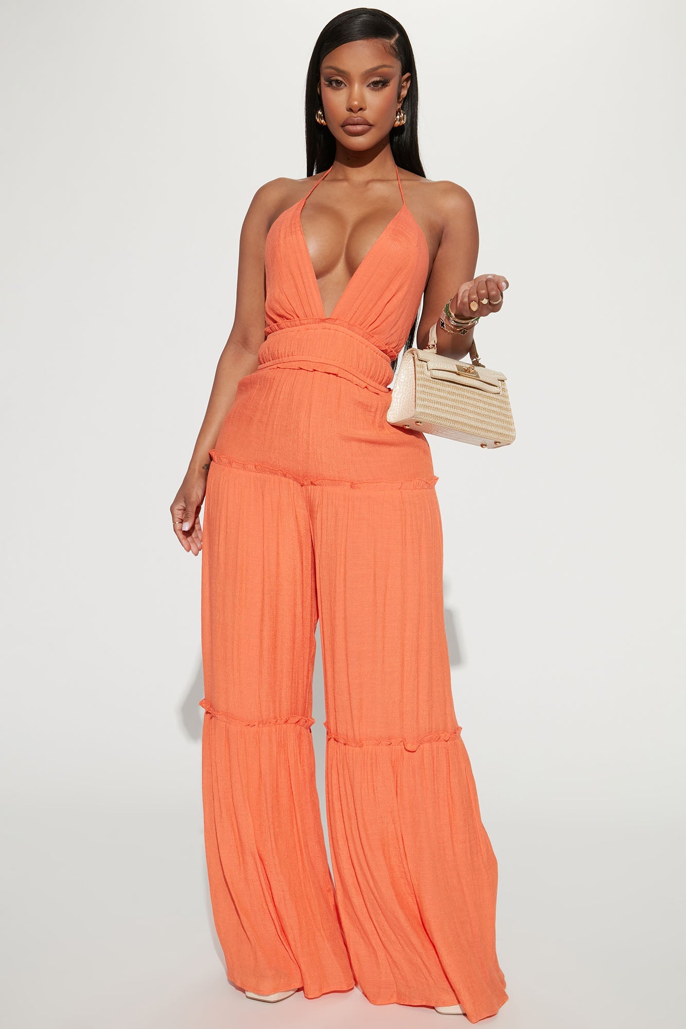 Gianna Gauze Jumpsuit - Orange