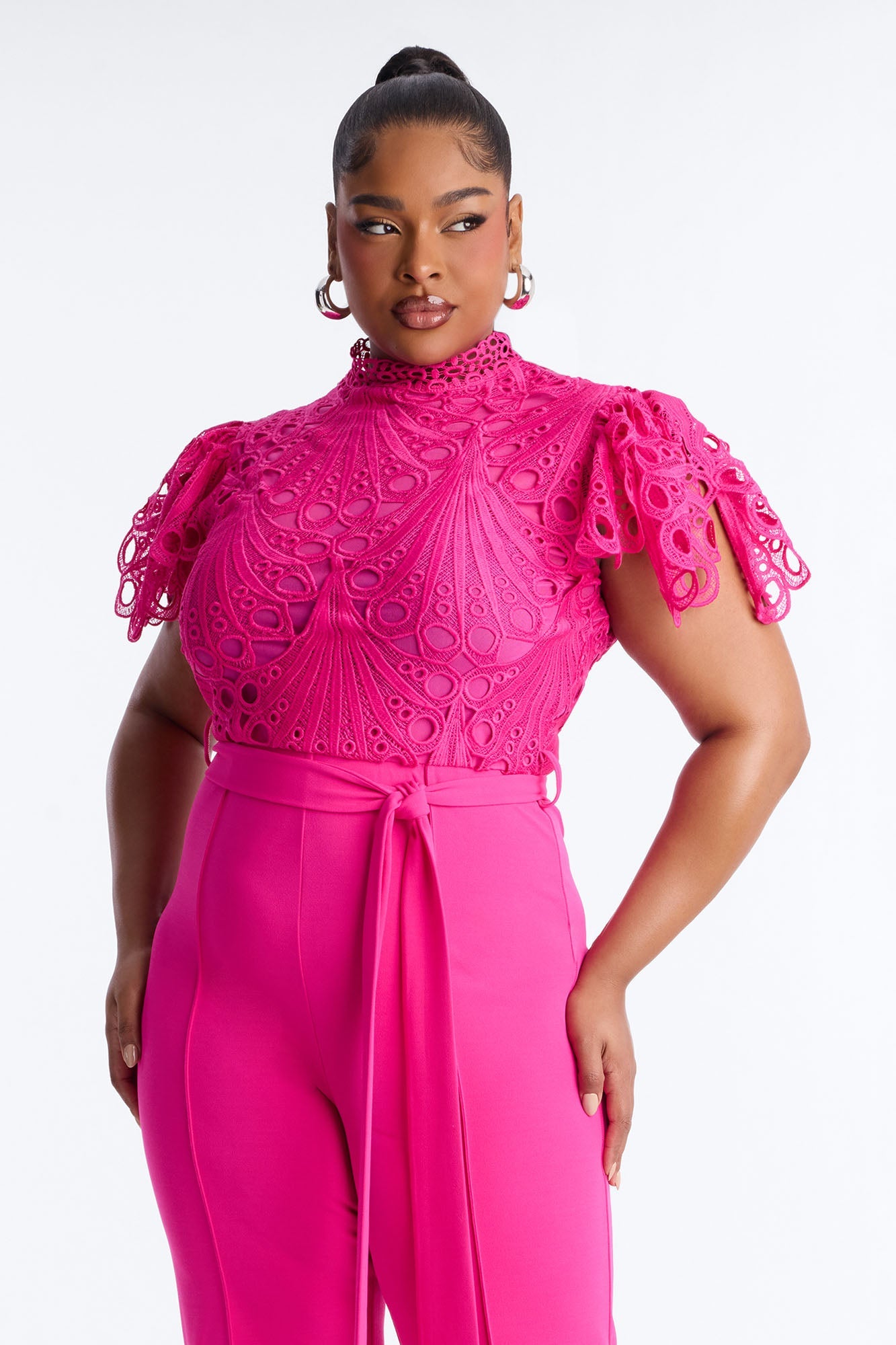 Donella Crepe Jumpsuit - Fuchsia