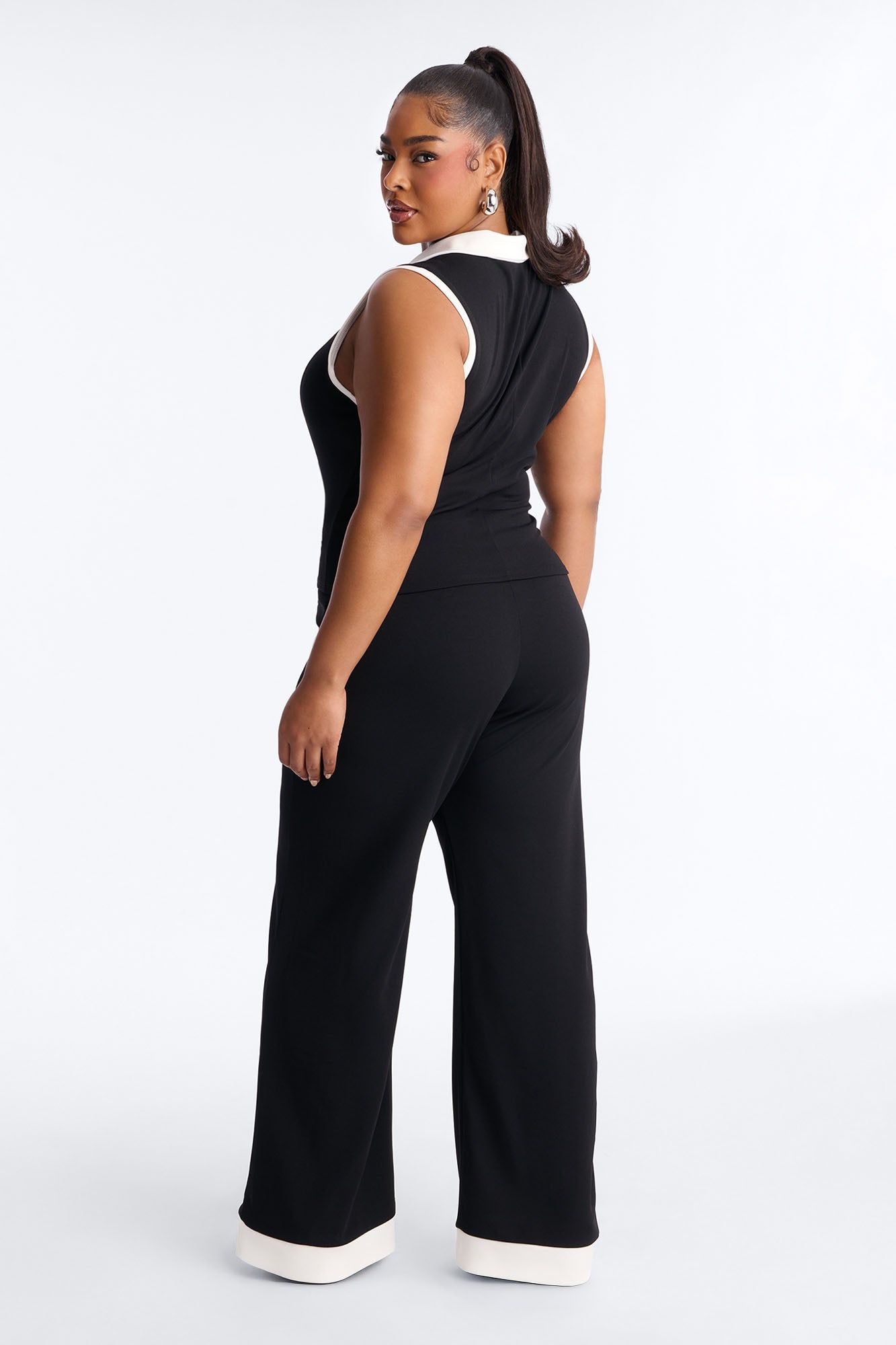Sofie Wide Leg Pant Set - Black