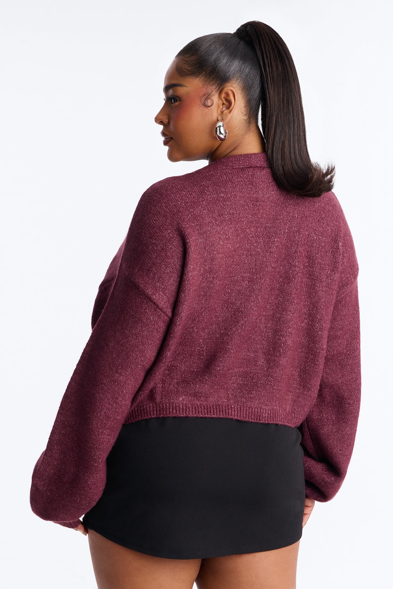 Made For Me Open Front Cardigan - Burgundy