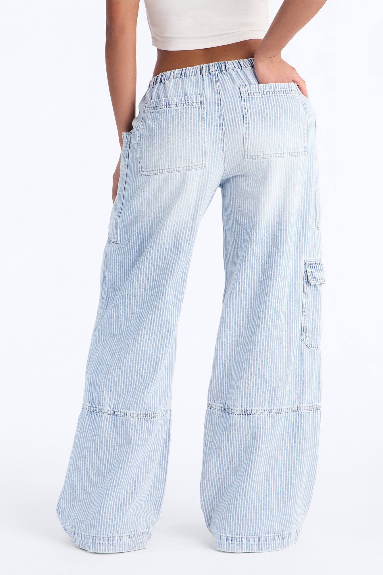 Devon Denim Hickory Striped Jeans - Light Wash
