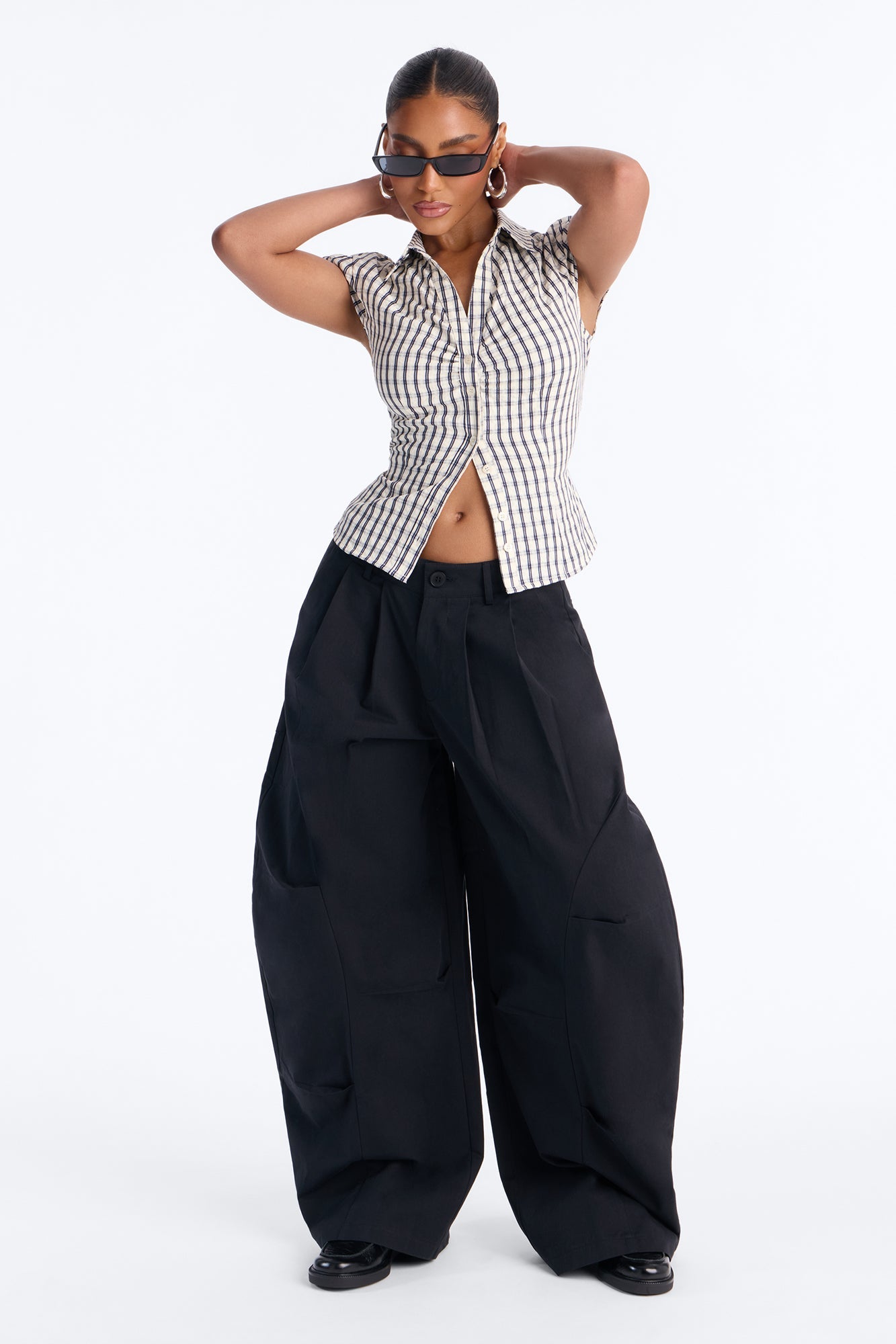 Cooler Than You Barrel Leg Pant 30″ - Navy