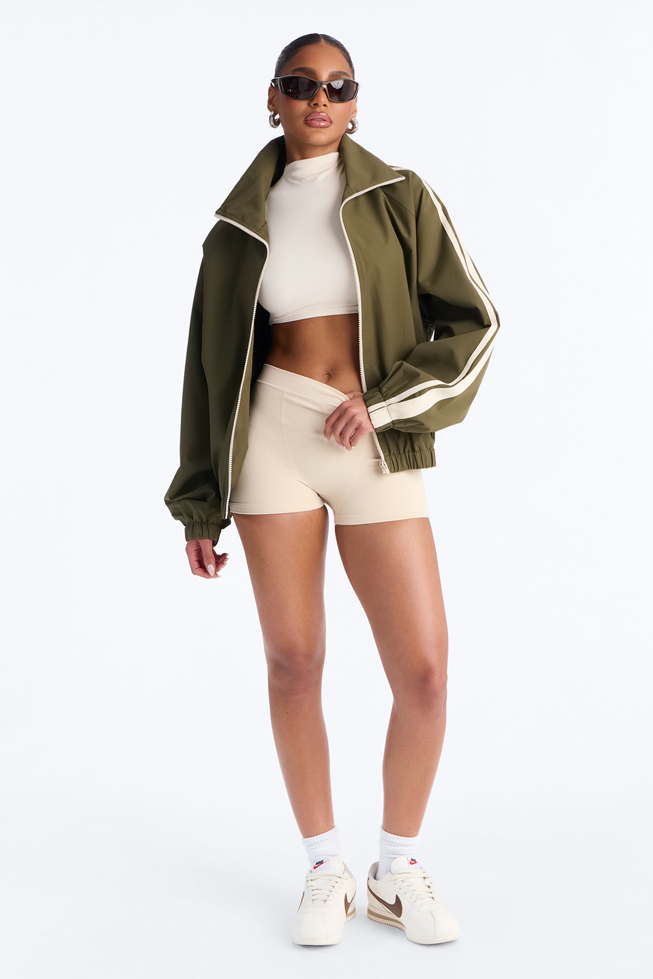 Trackstar Contrast Windbreaker Jacket - Green/combo