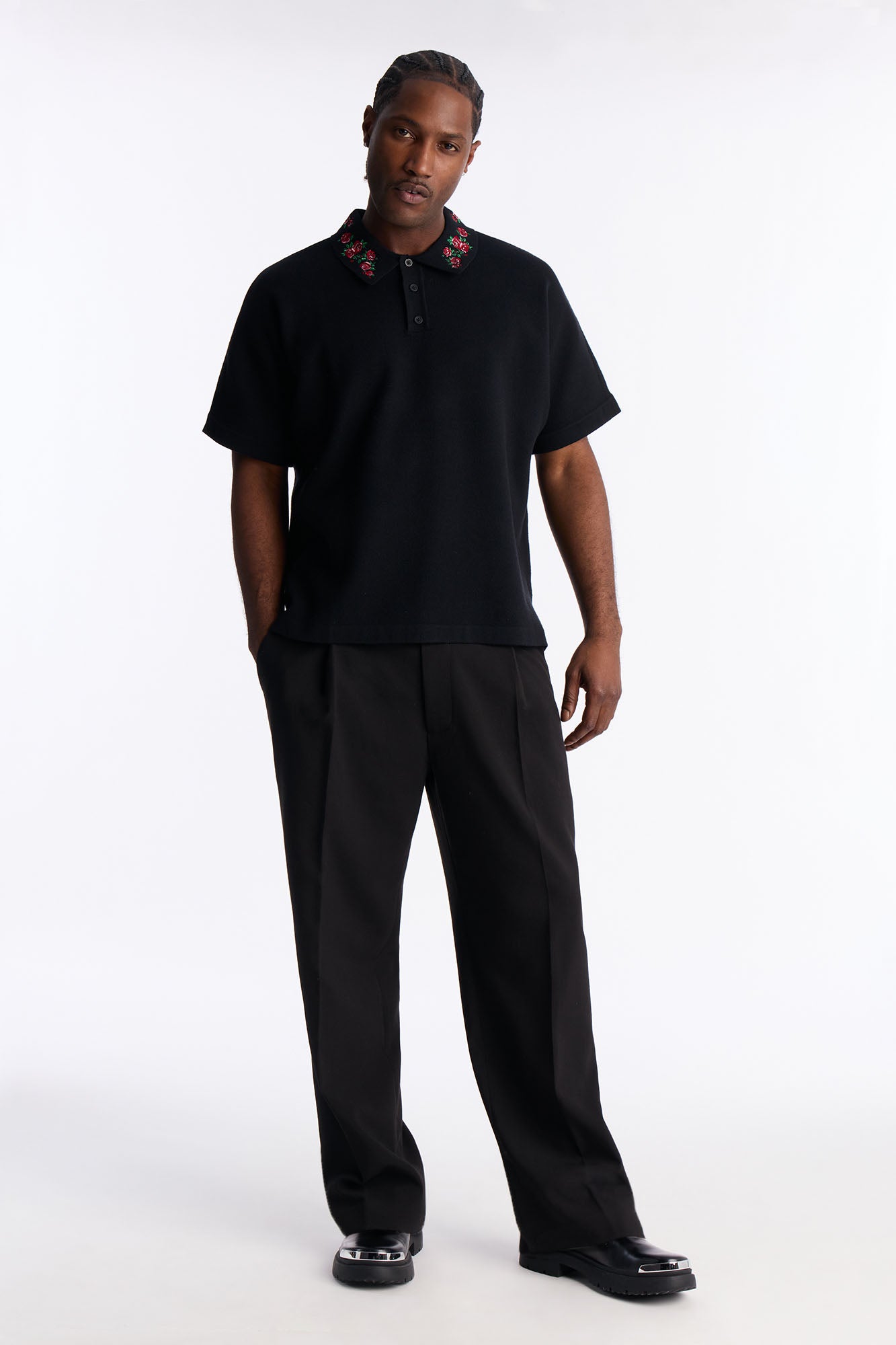 Roses Are Red Polo Short Sleeve Polo - Black