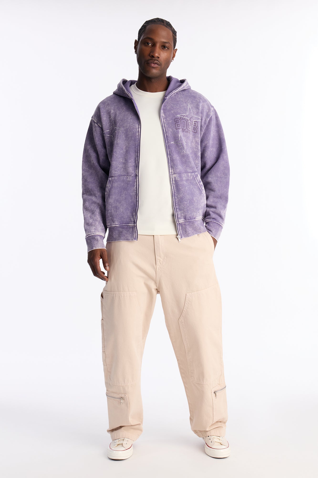 MVP Rhinestone Zip Hoodie - Lavender