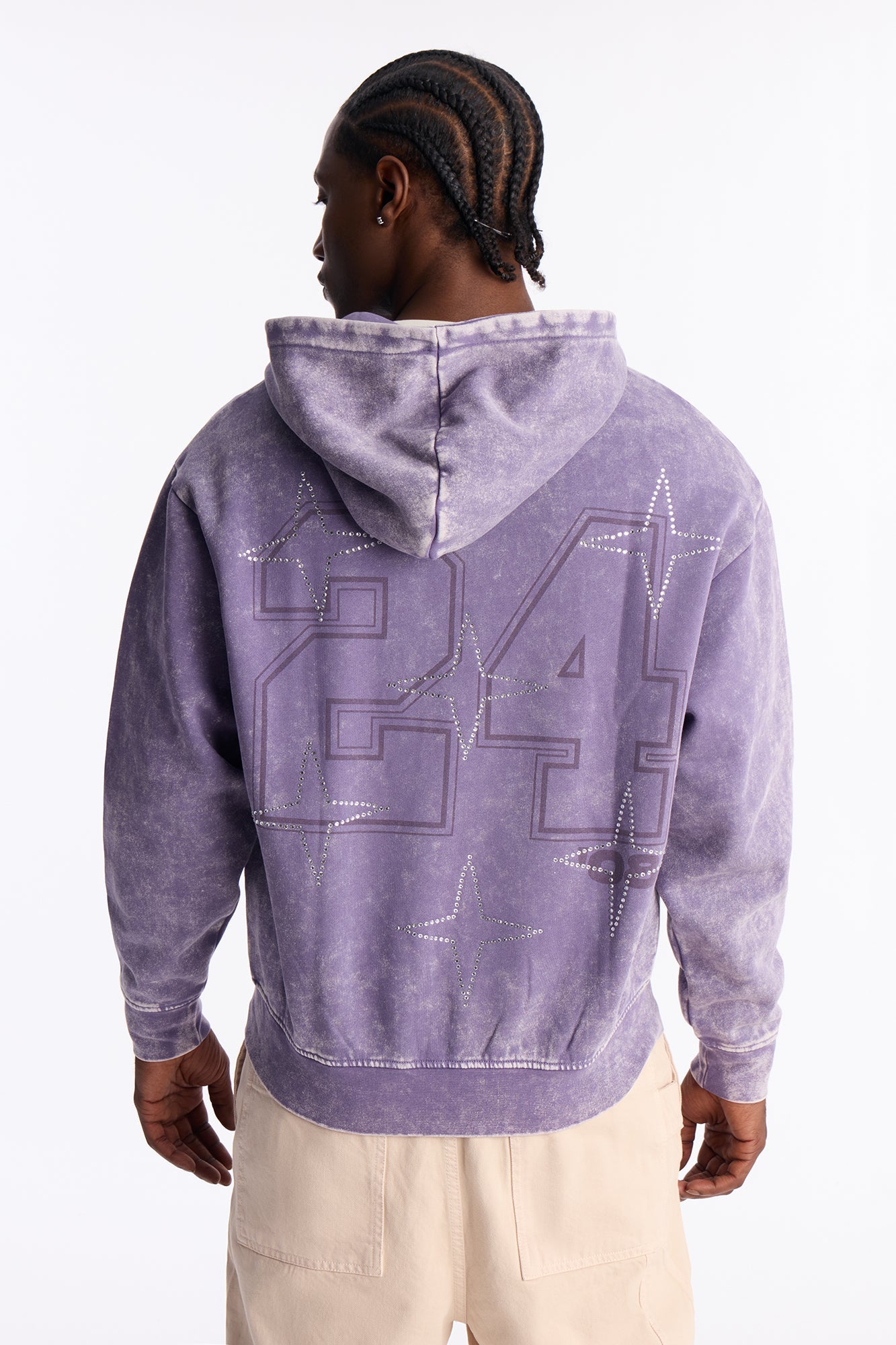 MVP Rhinestone Zip Hoodie - Lavender