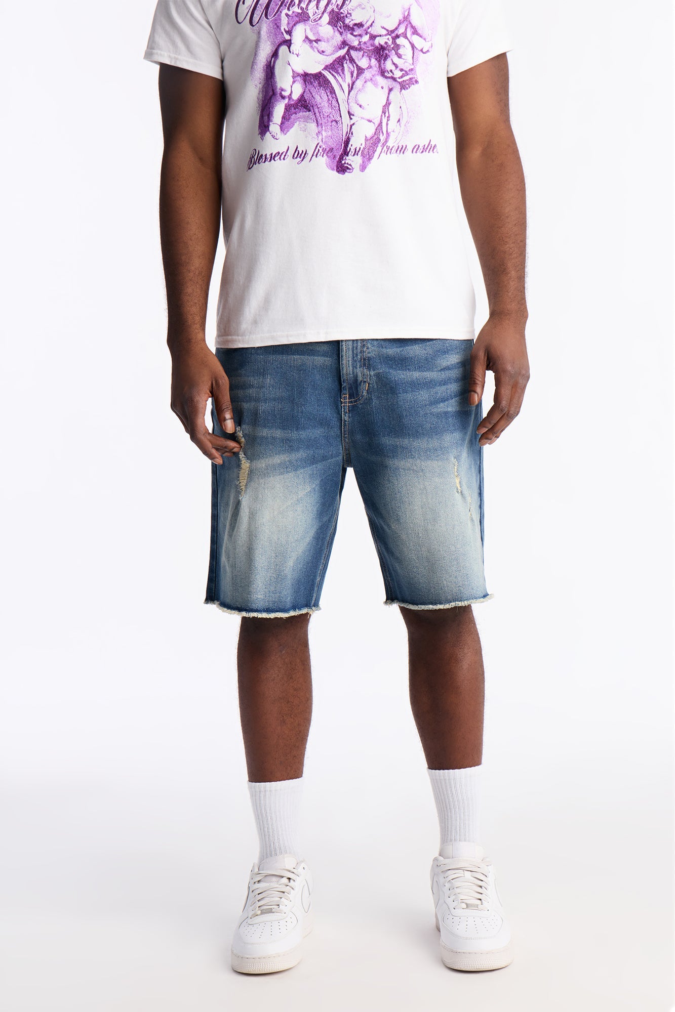 Lounge Relaxed Denim Shorts - Dark Wash