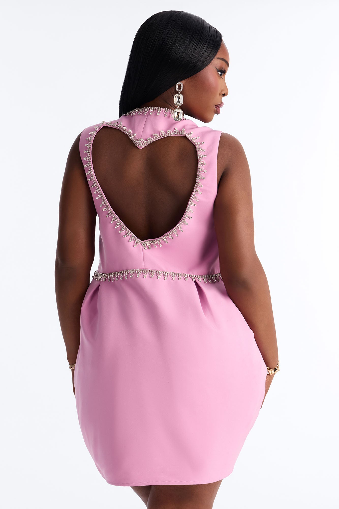 Adore Me Heart Cut Out Mini Dress - Pink