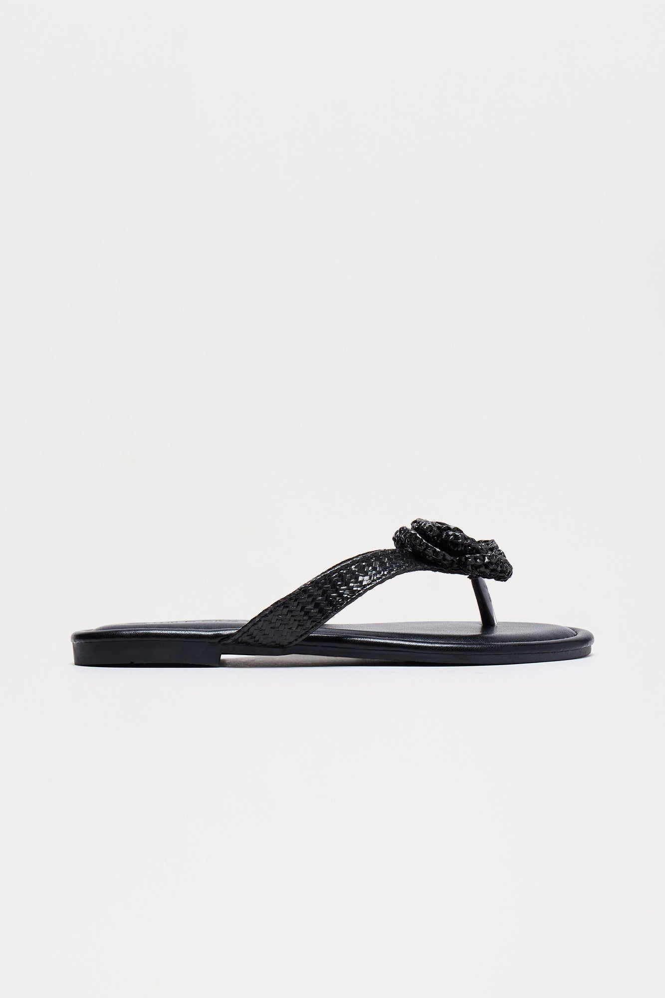 Kairo Flower Flip Flops - Black