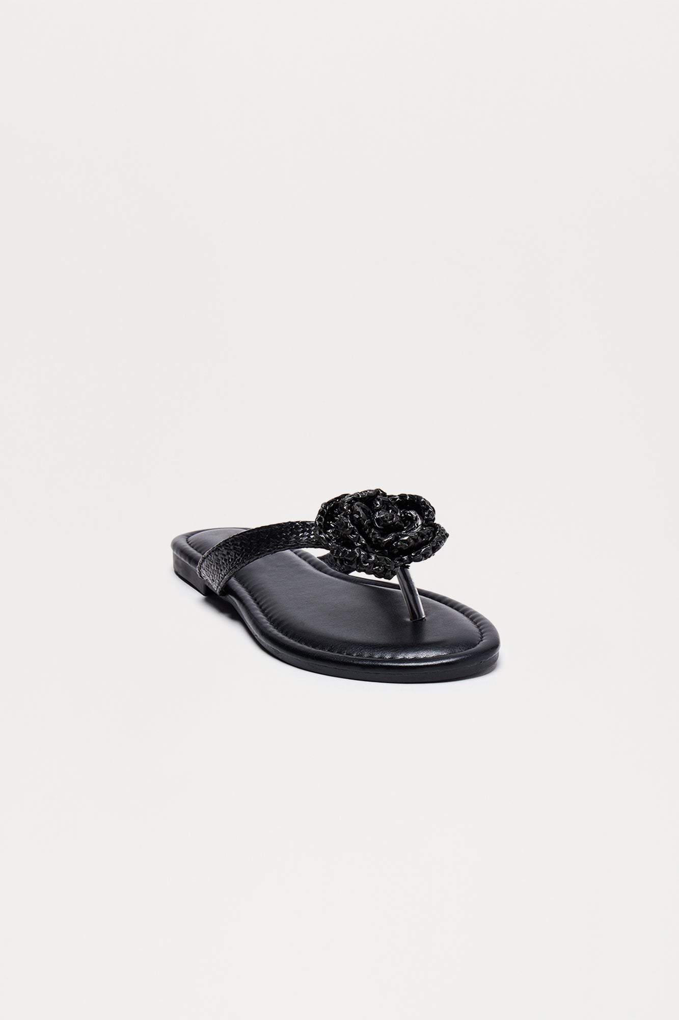 Kairo Flower Flip Flops - Black