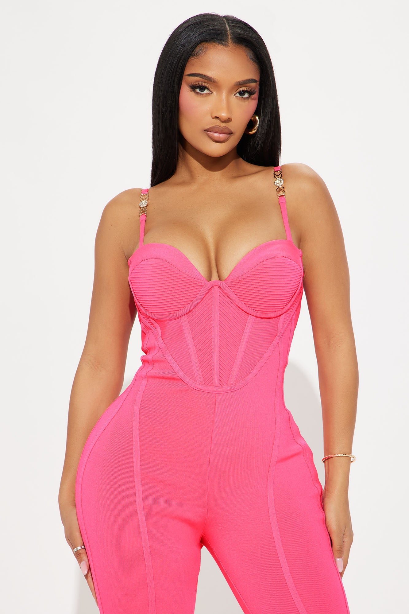 Victoria Bandage Jumpsuit - Pink