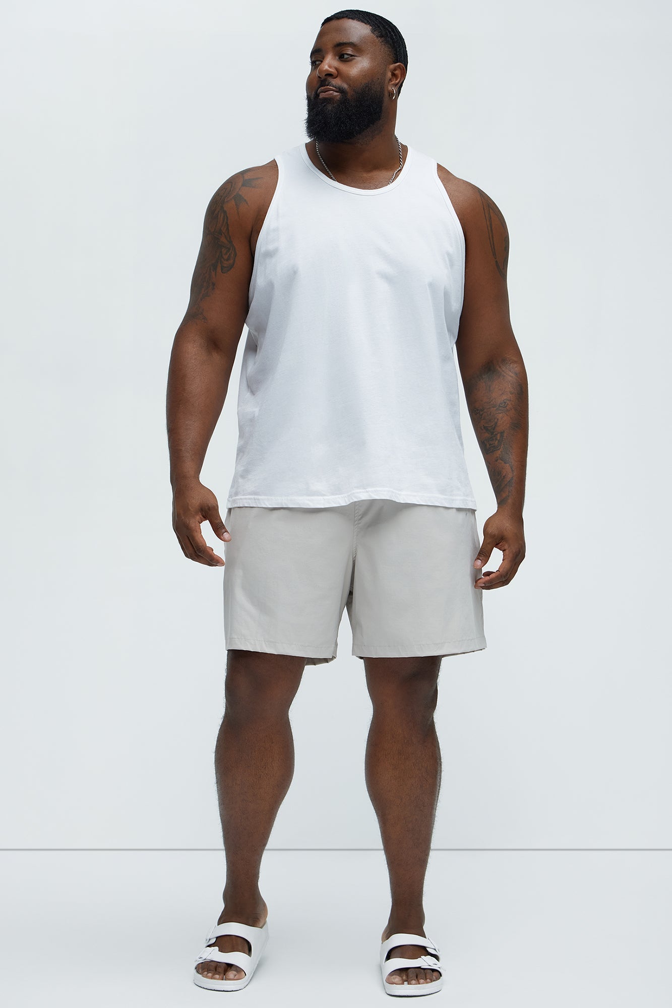 Montez Stretch Swim Trunk 7″ - Stone