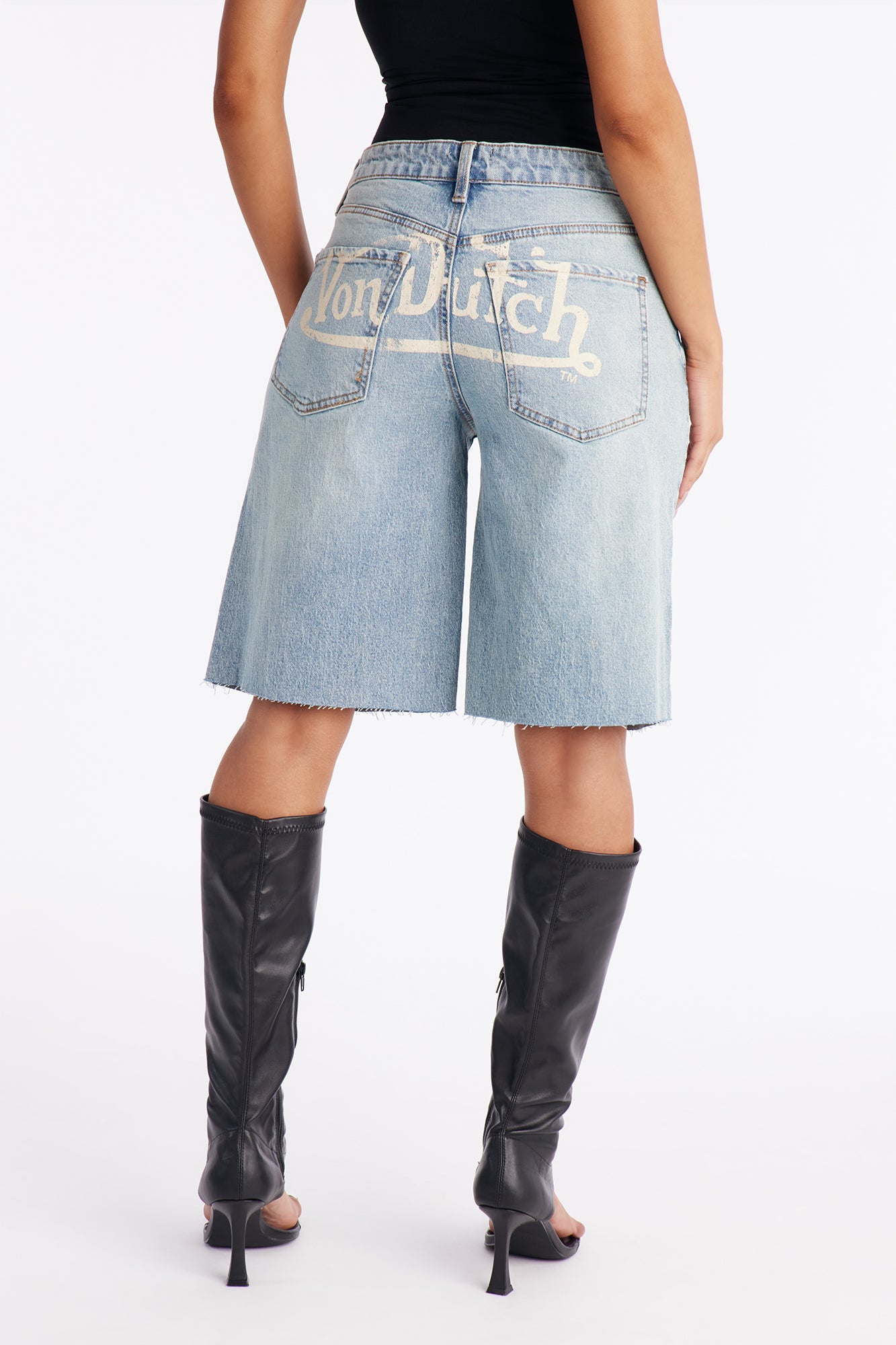 Von Dutch Inferno Denim Shorts - Medium Wash