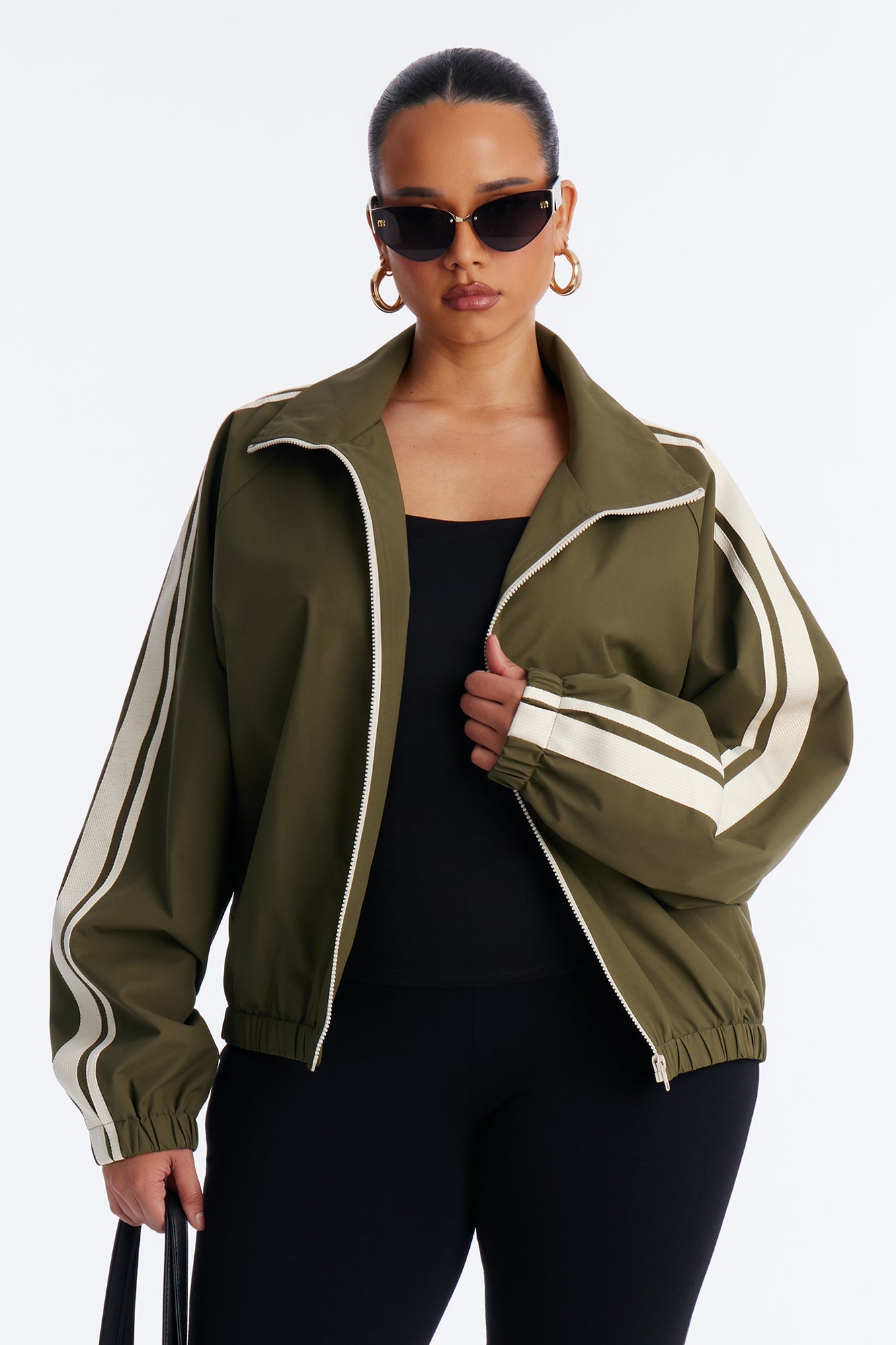 Trackstar Contrast Windbreaker Jacket - Green/combo