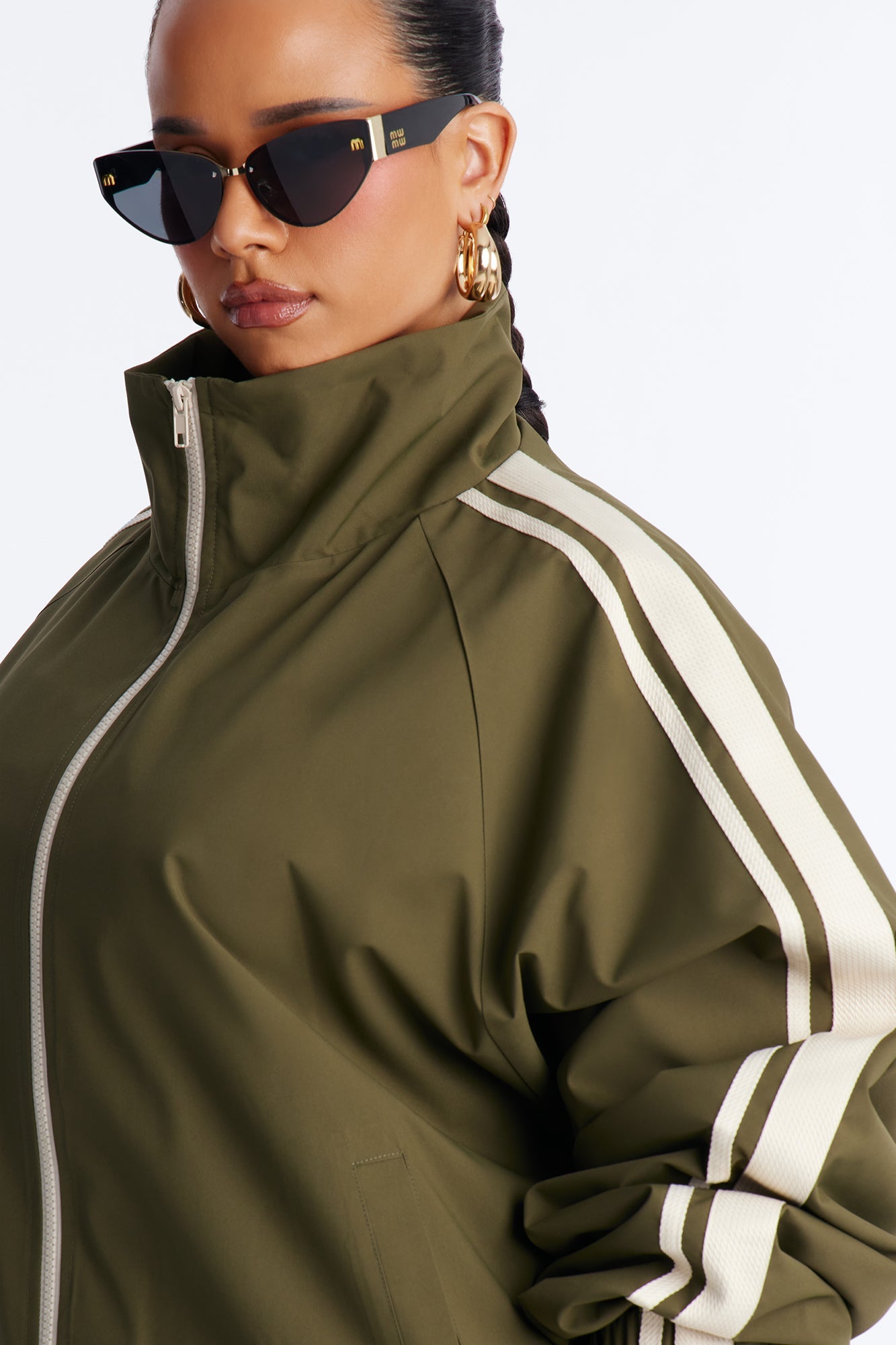 Trackstar Contrast Windbreaker Jacket - Green/combo