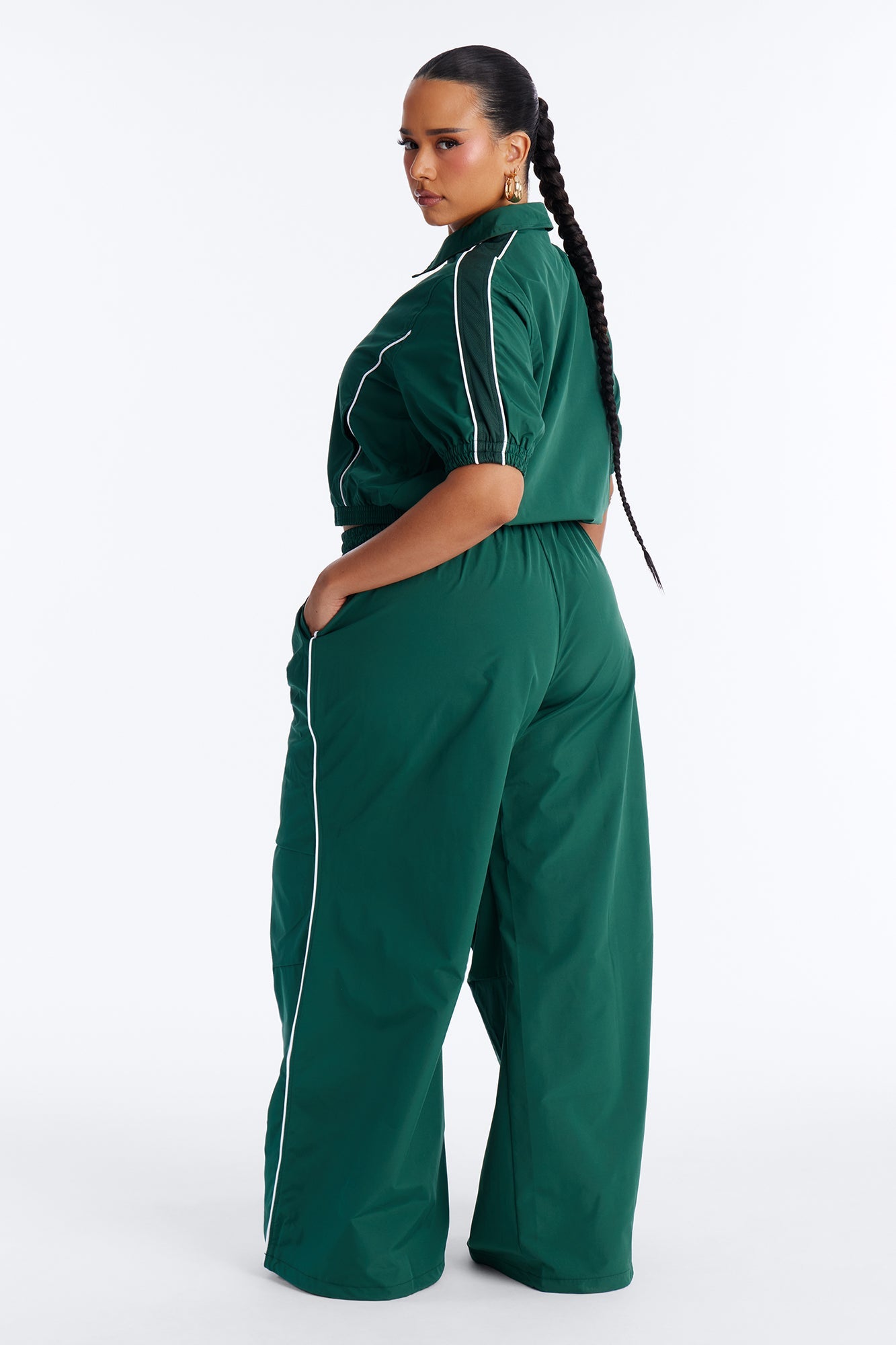 Taeryn Windbreaker Pant Set - Green