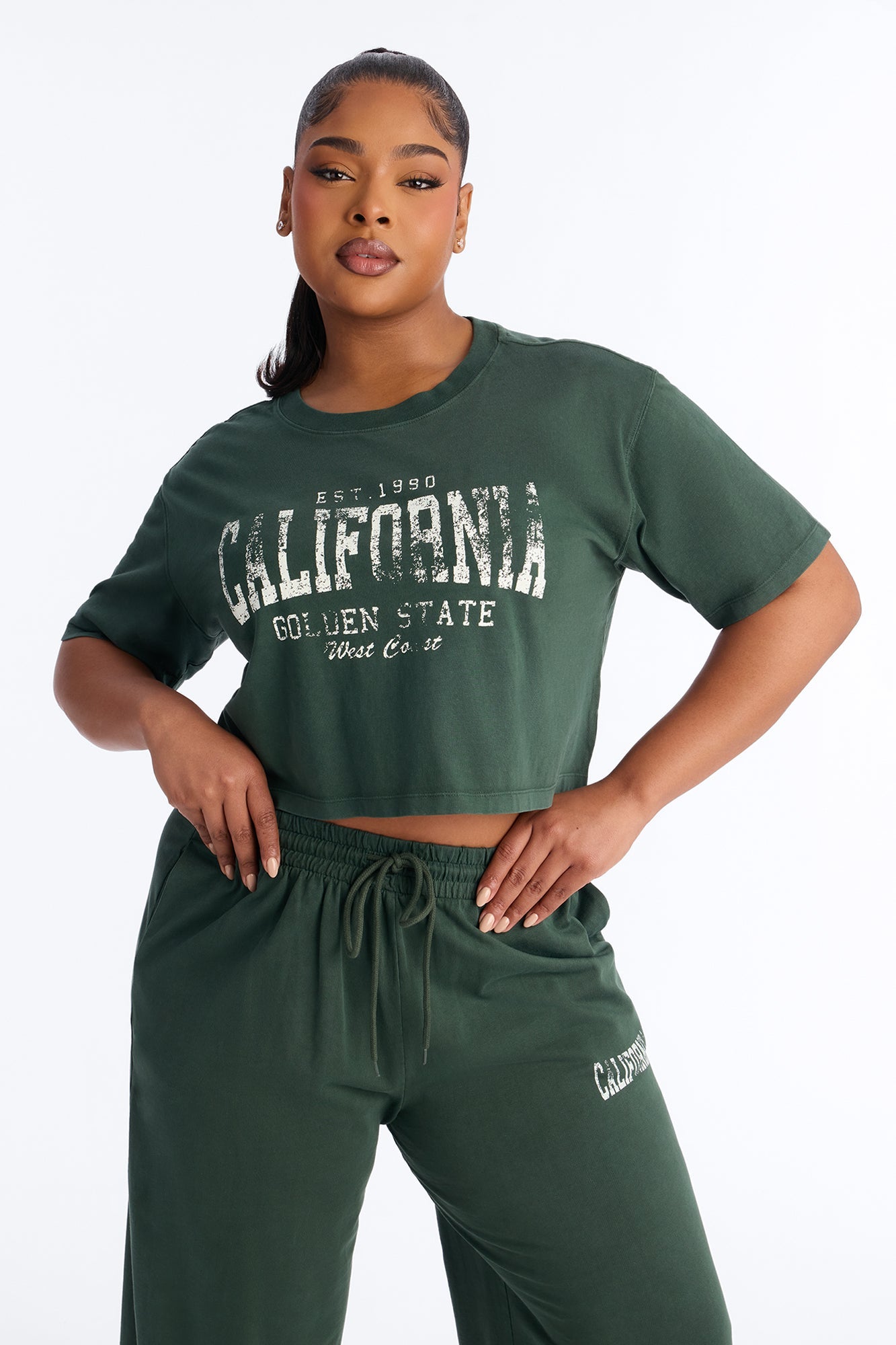 Golden Gate Wide Leg Pant Set - Hunter