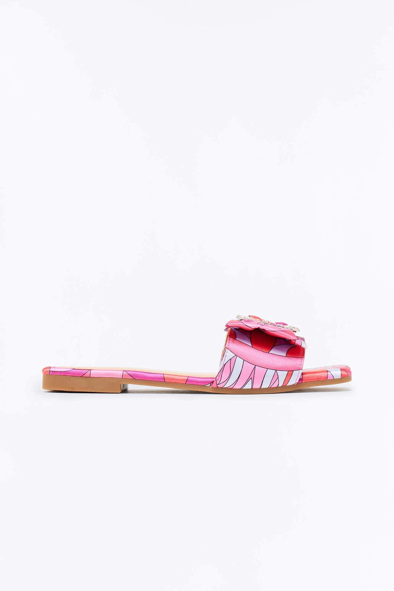 Misha Rhinestone Slip On Sandals - Pink
