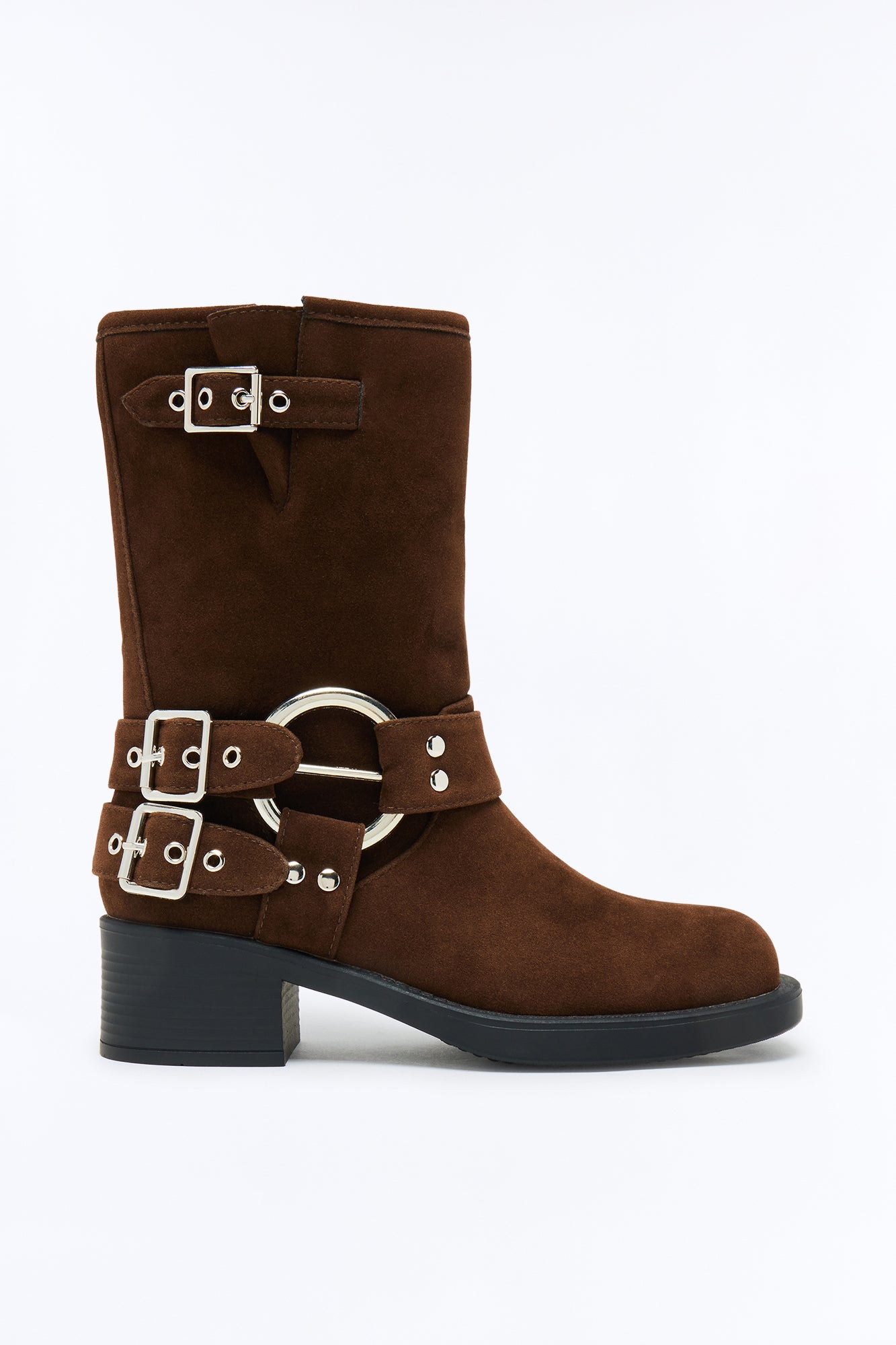 Tough Love Buckle Booties - Chocolate