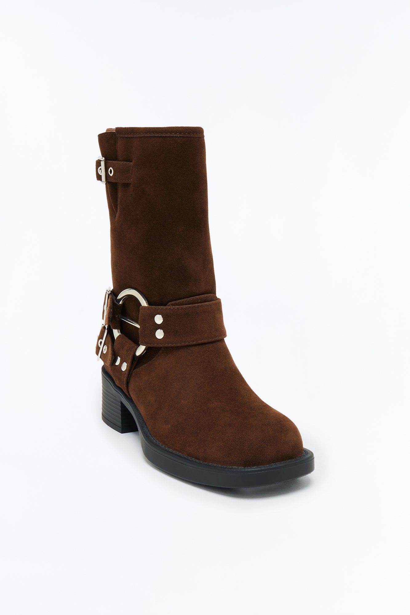 Tough Love Buckle Booties - Chocolate