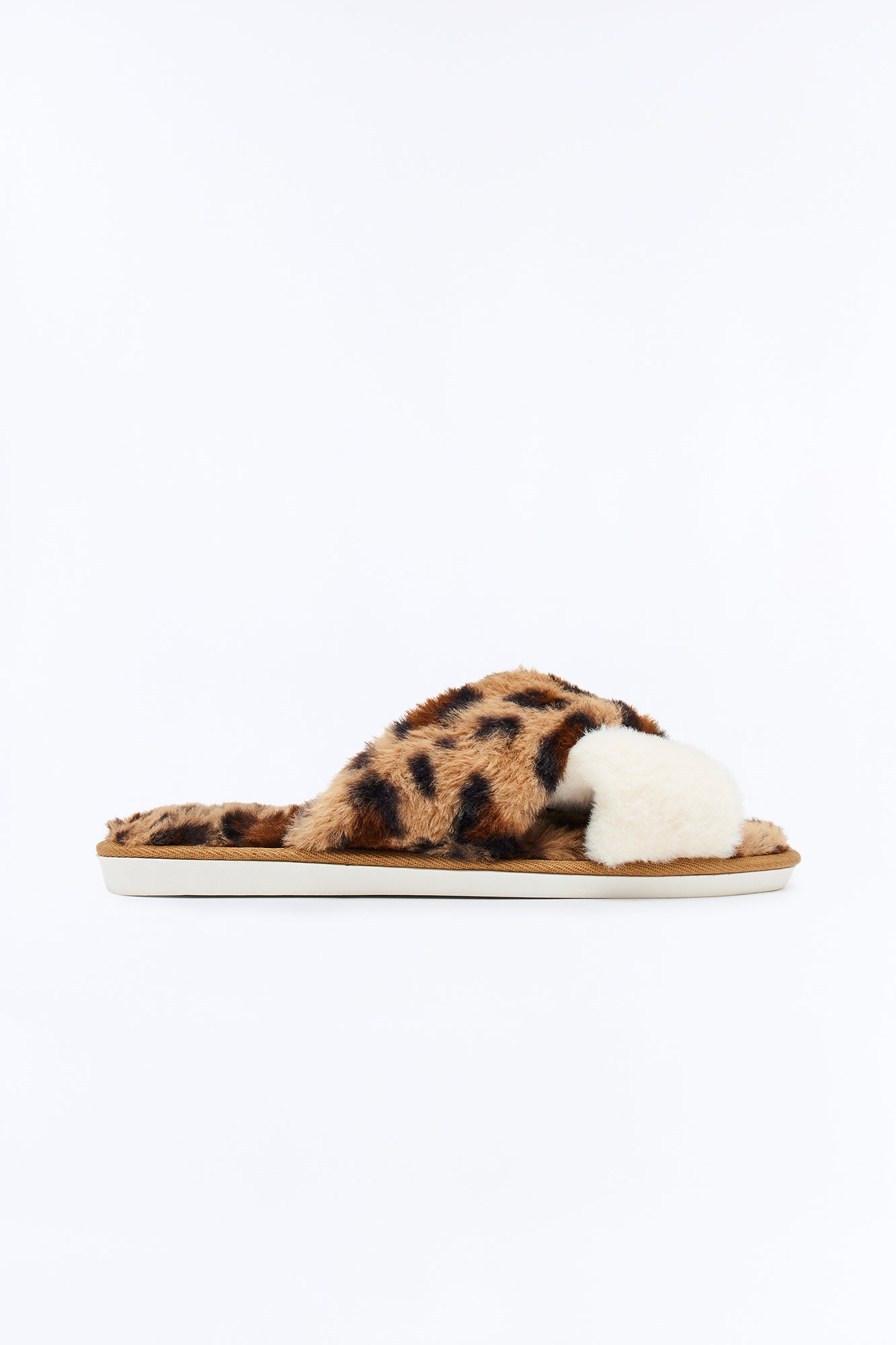 Toffee Faux Fur Slippers - Leopard