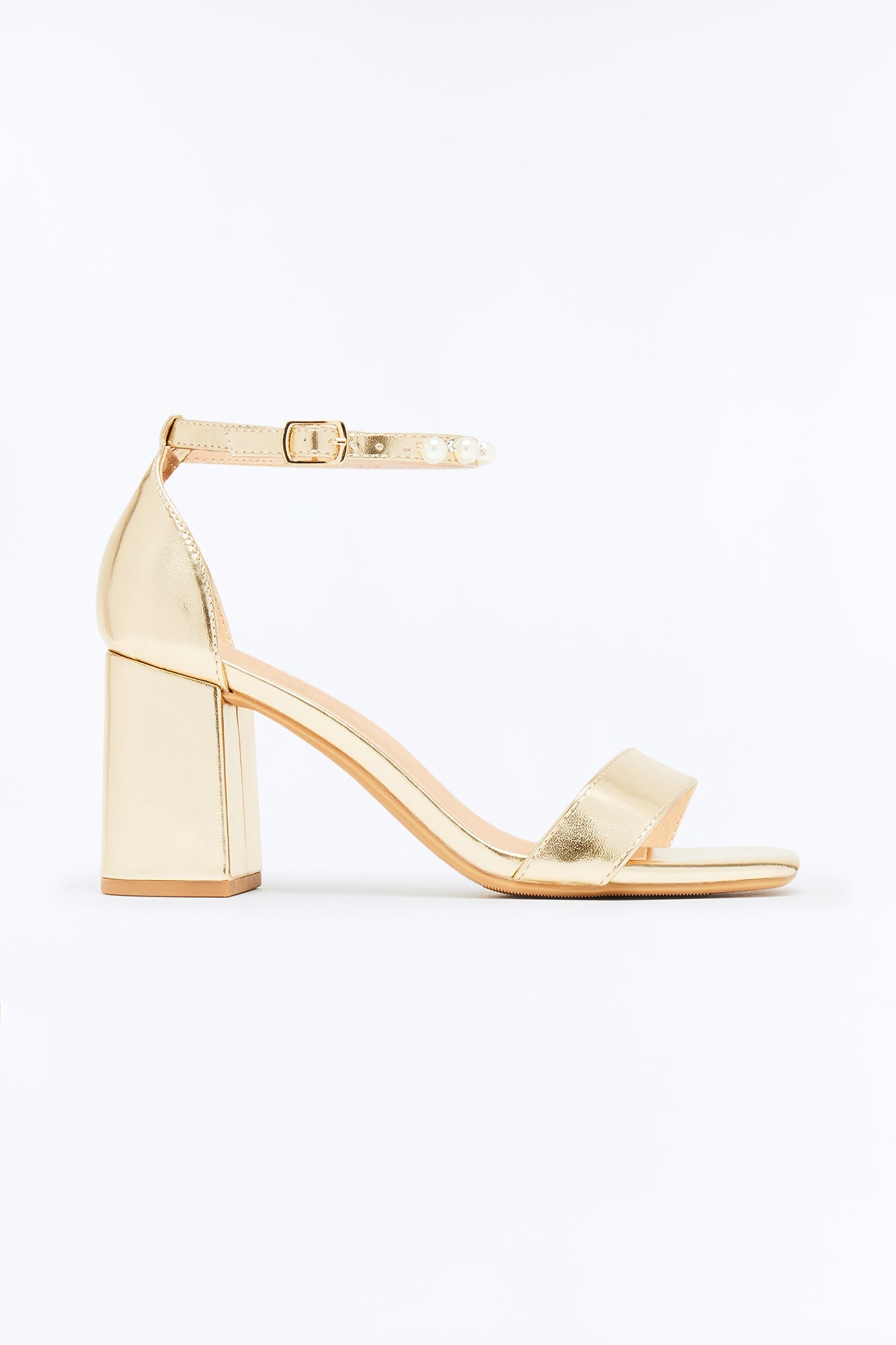 Sophia Peal Block Heels - Gold