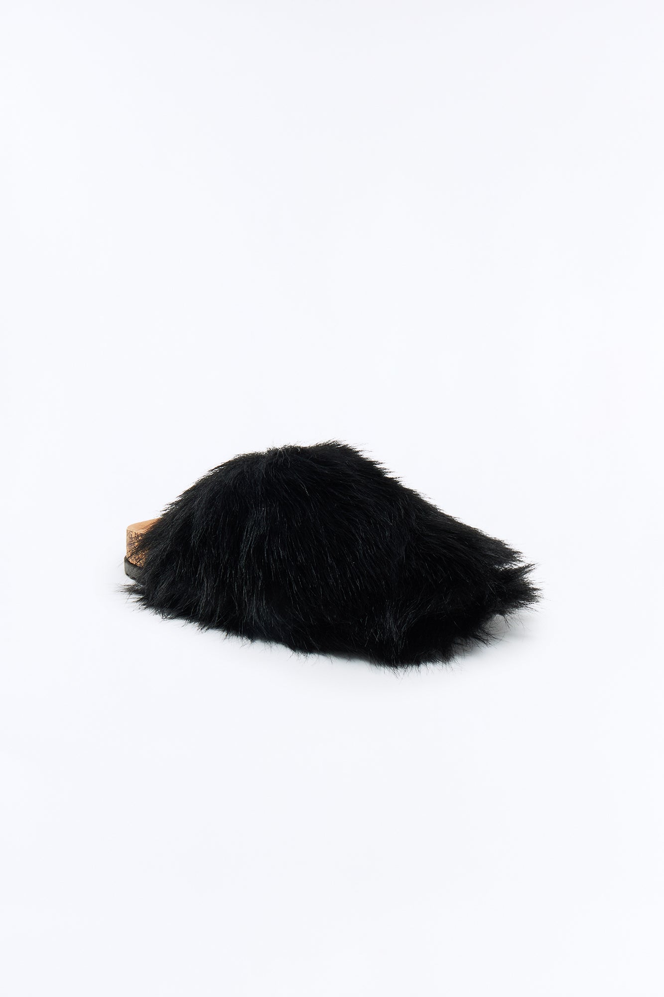 Moshi Faux Fur Slides - Black