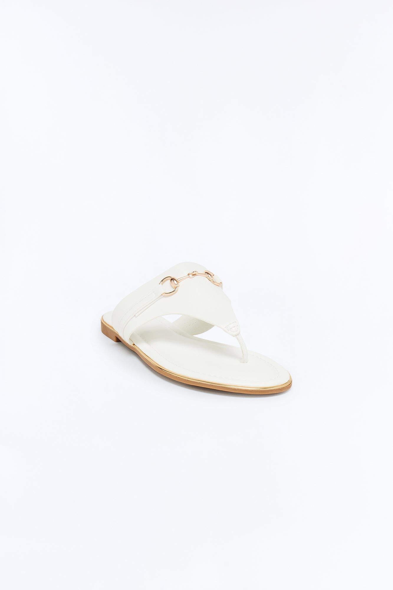 Richa Hardware Flip Flops - White