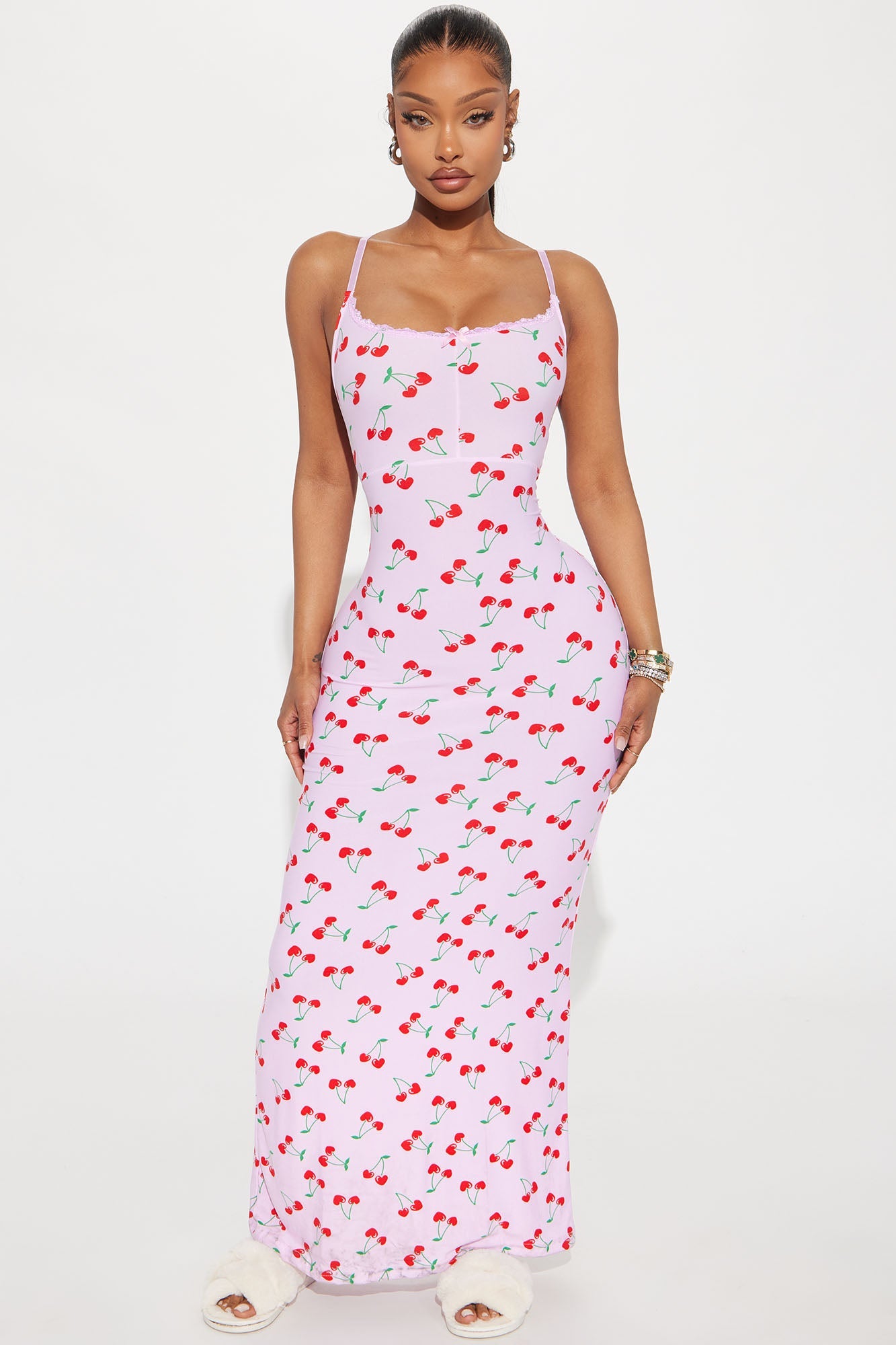 Sweetest Love Maxi PJ Sleep Dress - Pink/combo