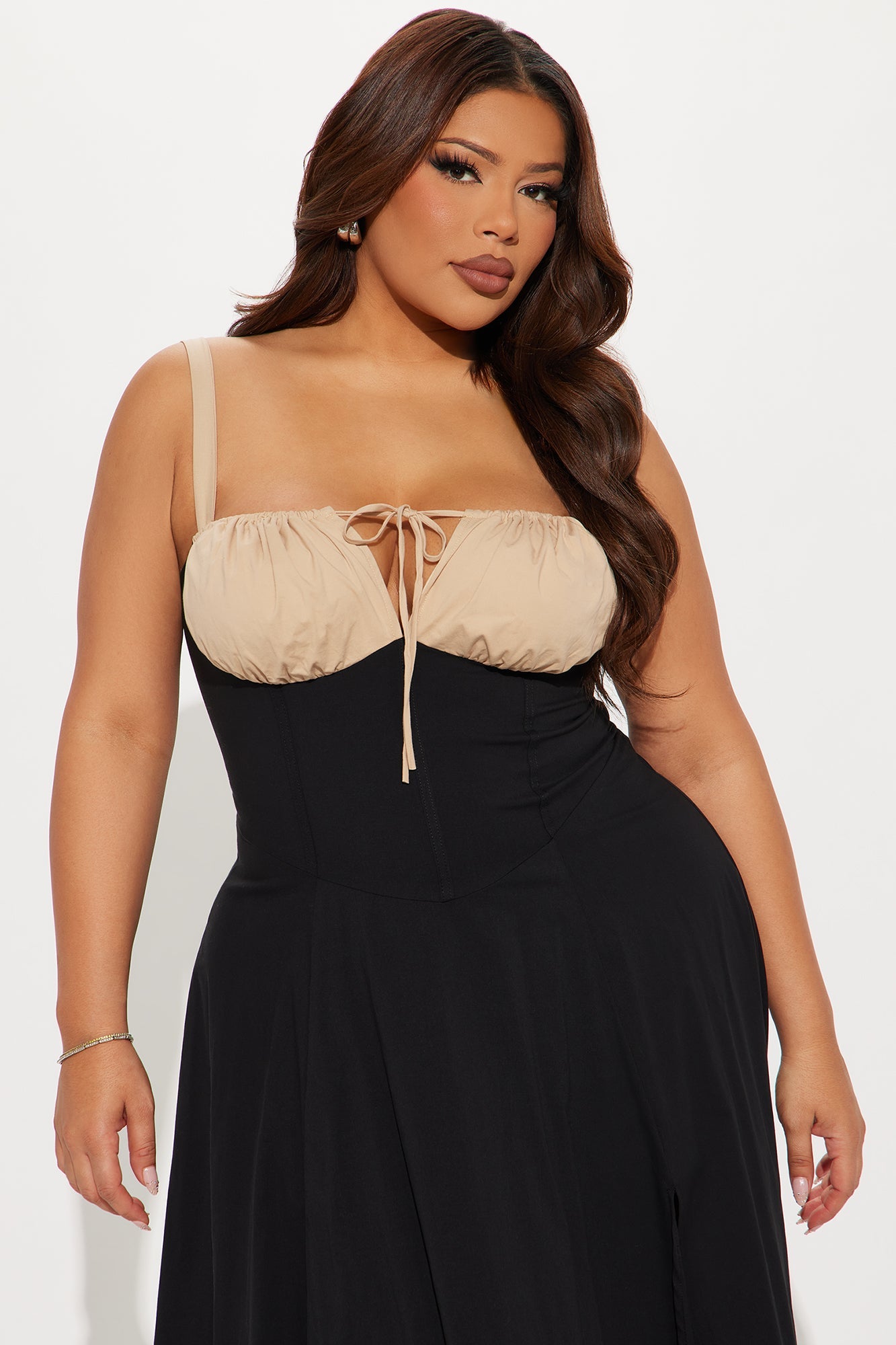 Catalina Poplin Maxi Dress - Black/combo